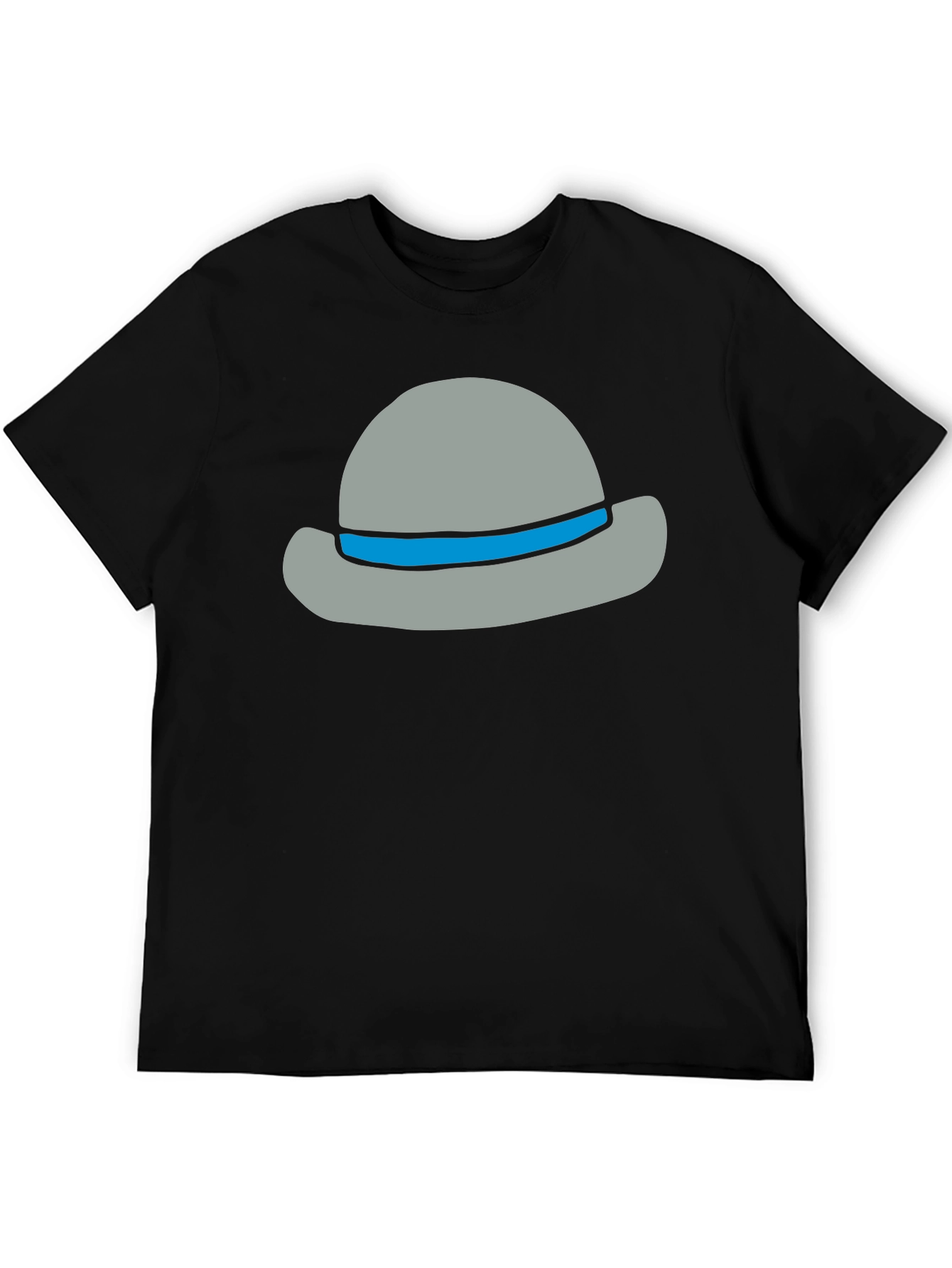 Stylish Cartoon Hat Graphic Tee - Unisex Cotton Blend