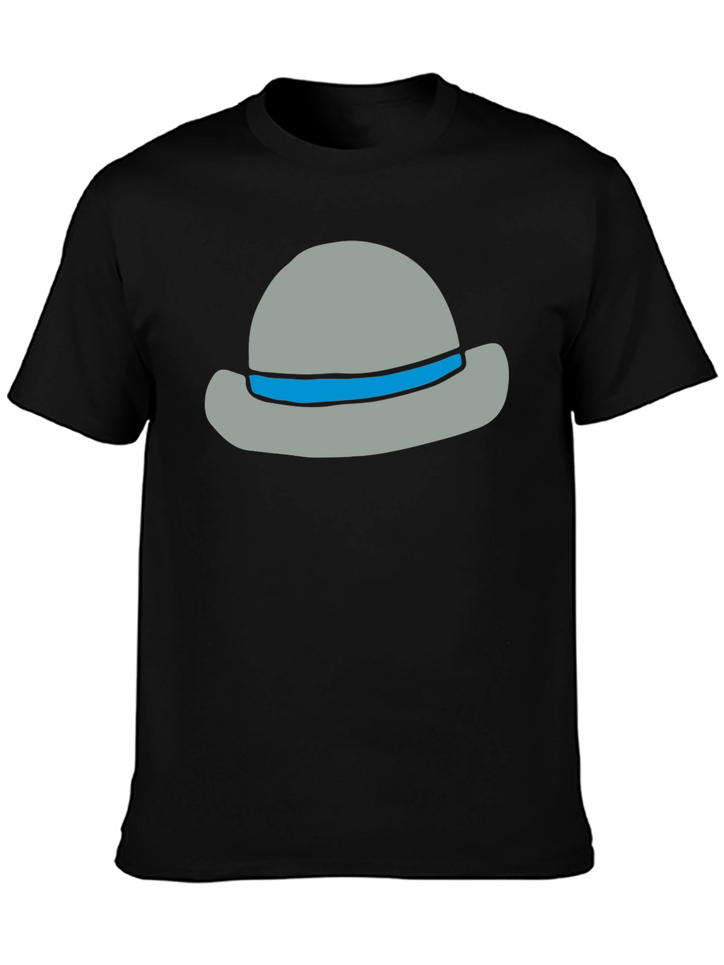 Stylish Cartoon Hat Graphic Tee - Unisex Cotton Blend