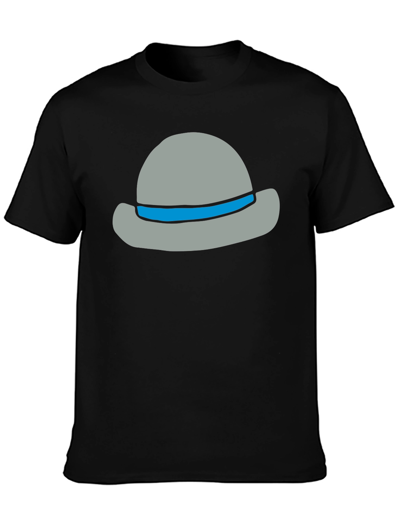 Stylish Cartoon Hat Graphic Tee - Unisex Cotton Blend