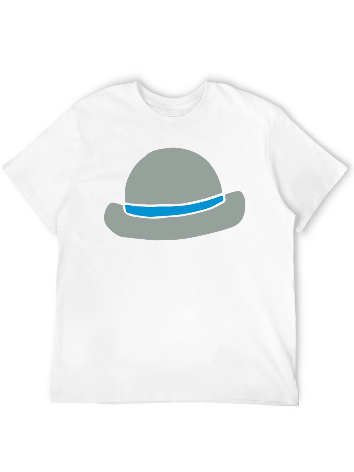 Stylish Cartoon Hat Graphic Tee - Unisex Cotton Blend