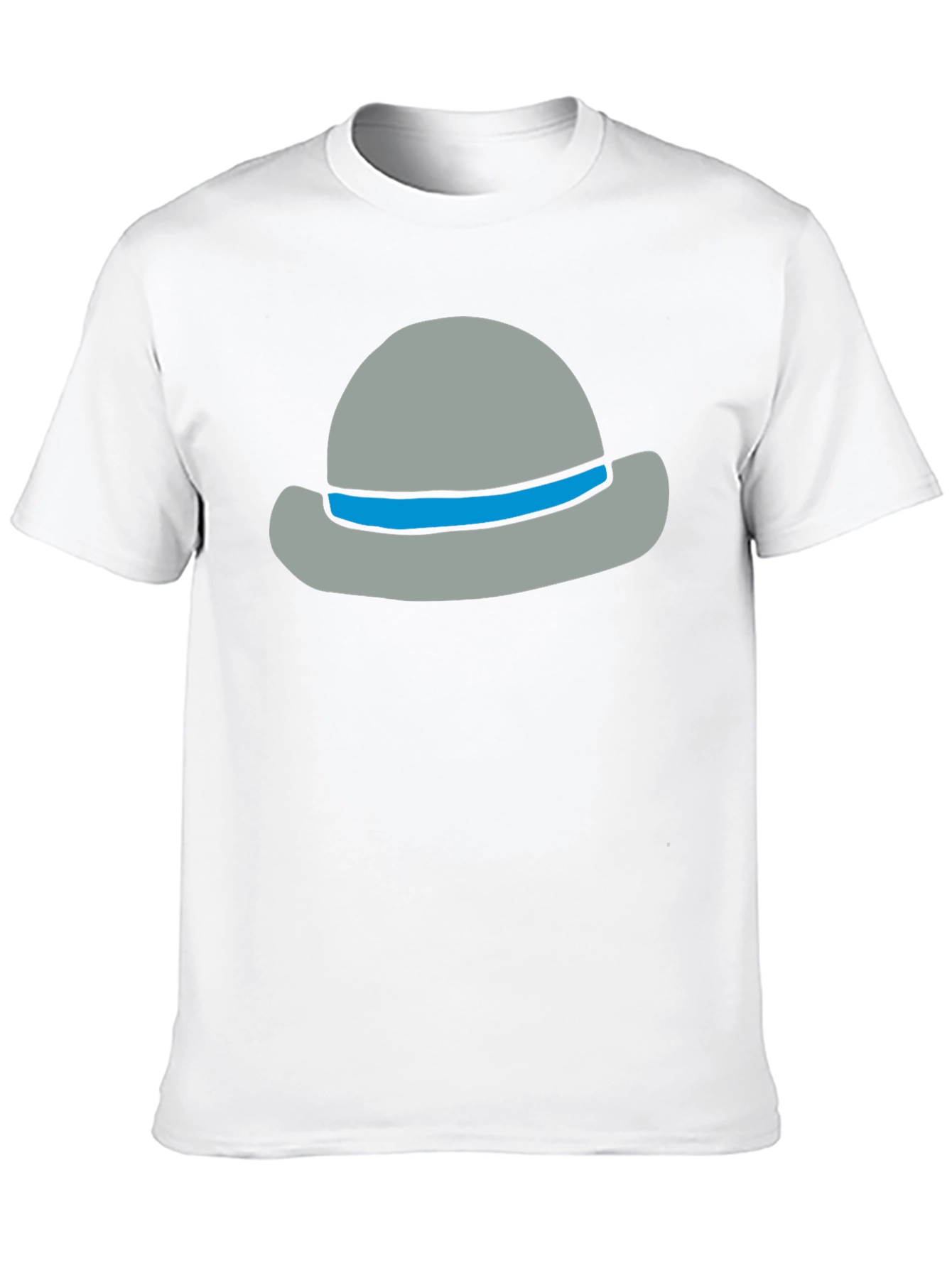 Stylish Cartoon Hat Graphic Tee - Unisex Cotton Blend