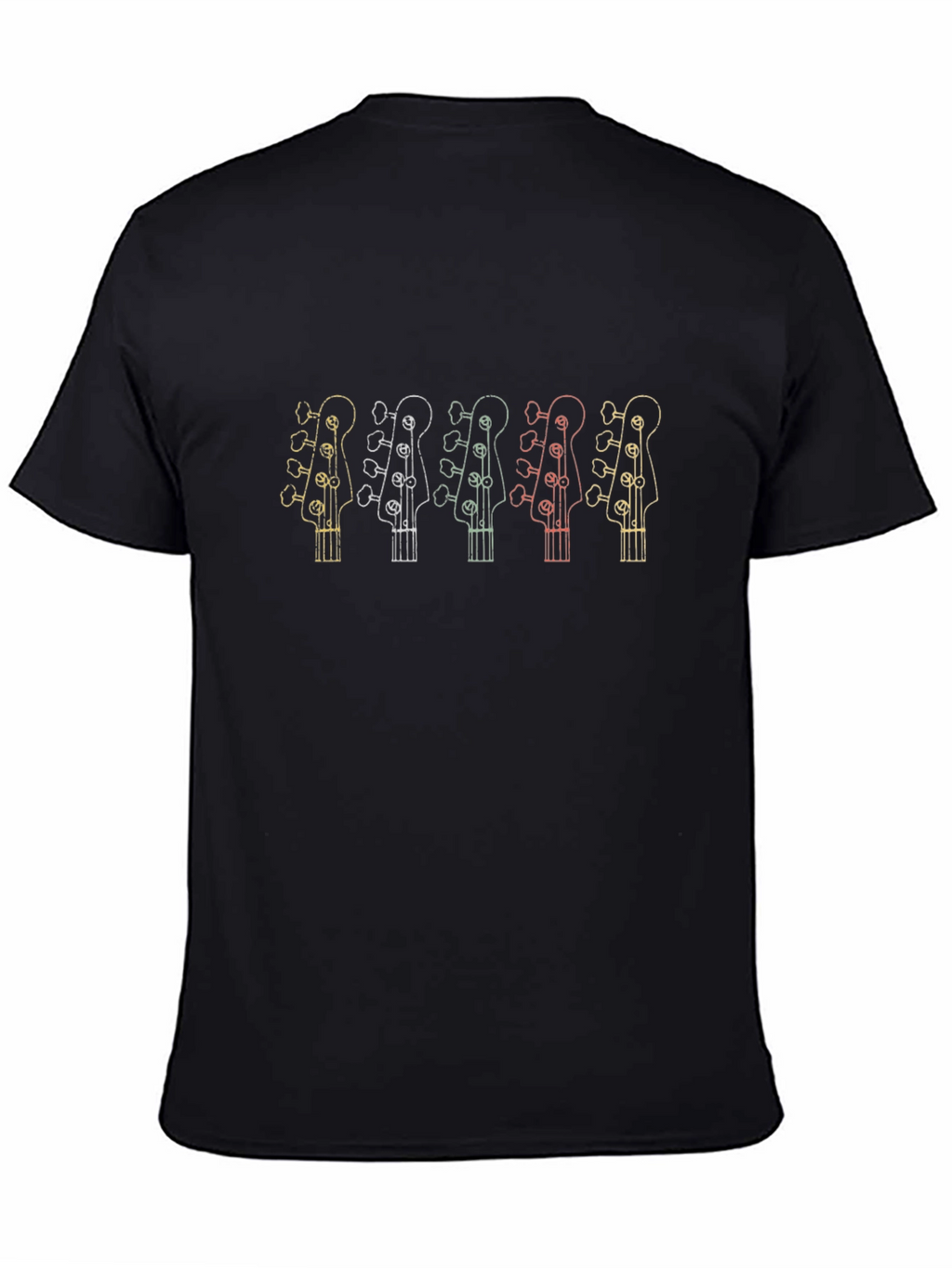 Retro Bass Guitar Headstock Graphic T-Shirt