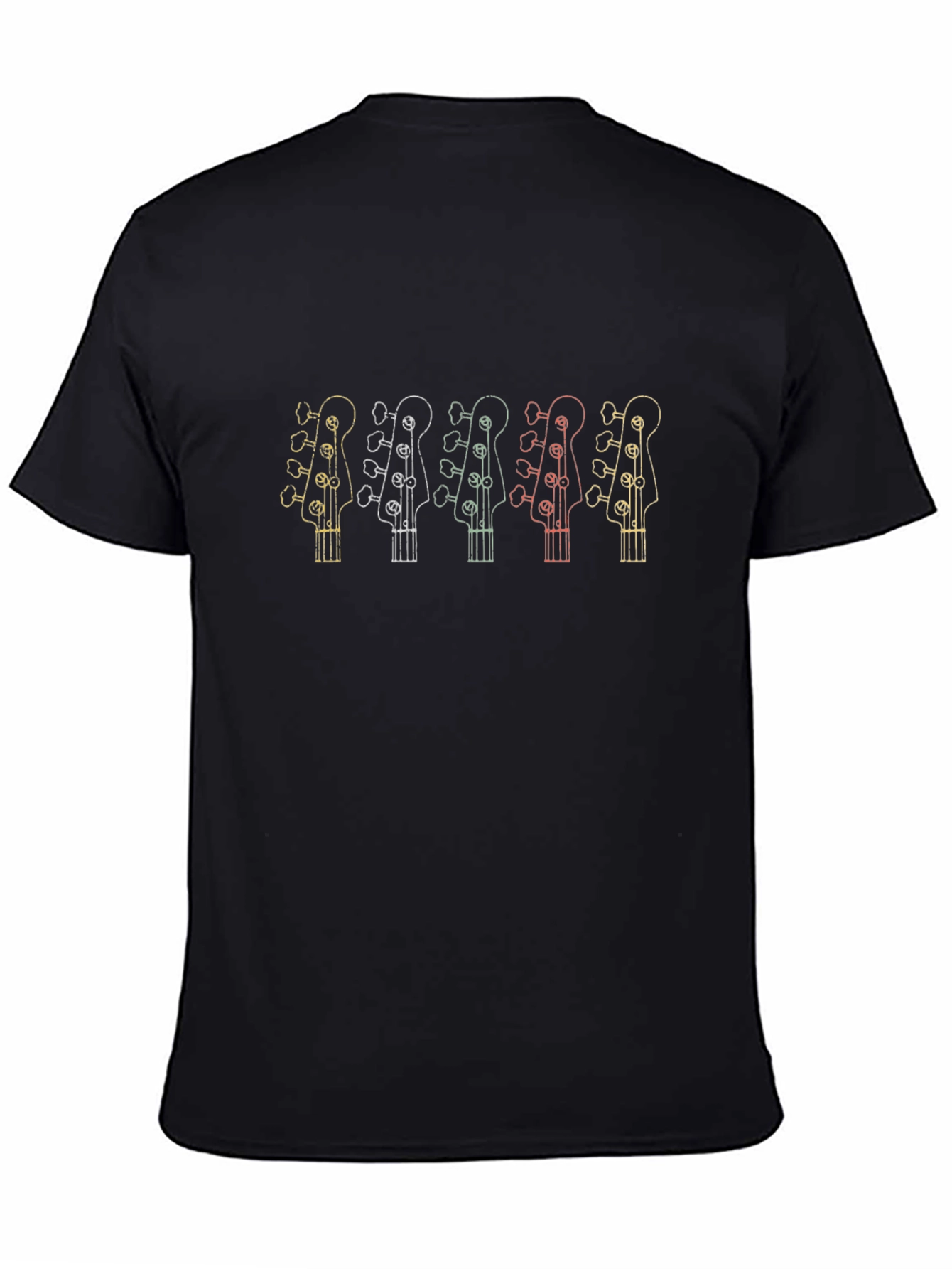 Retro Bass Guitar Headstock Graphic T-Shirt