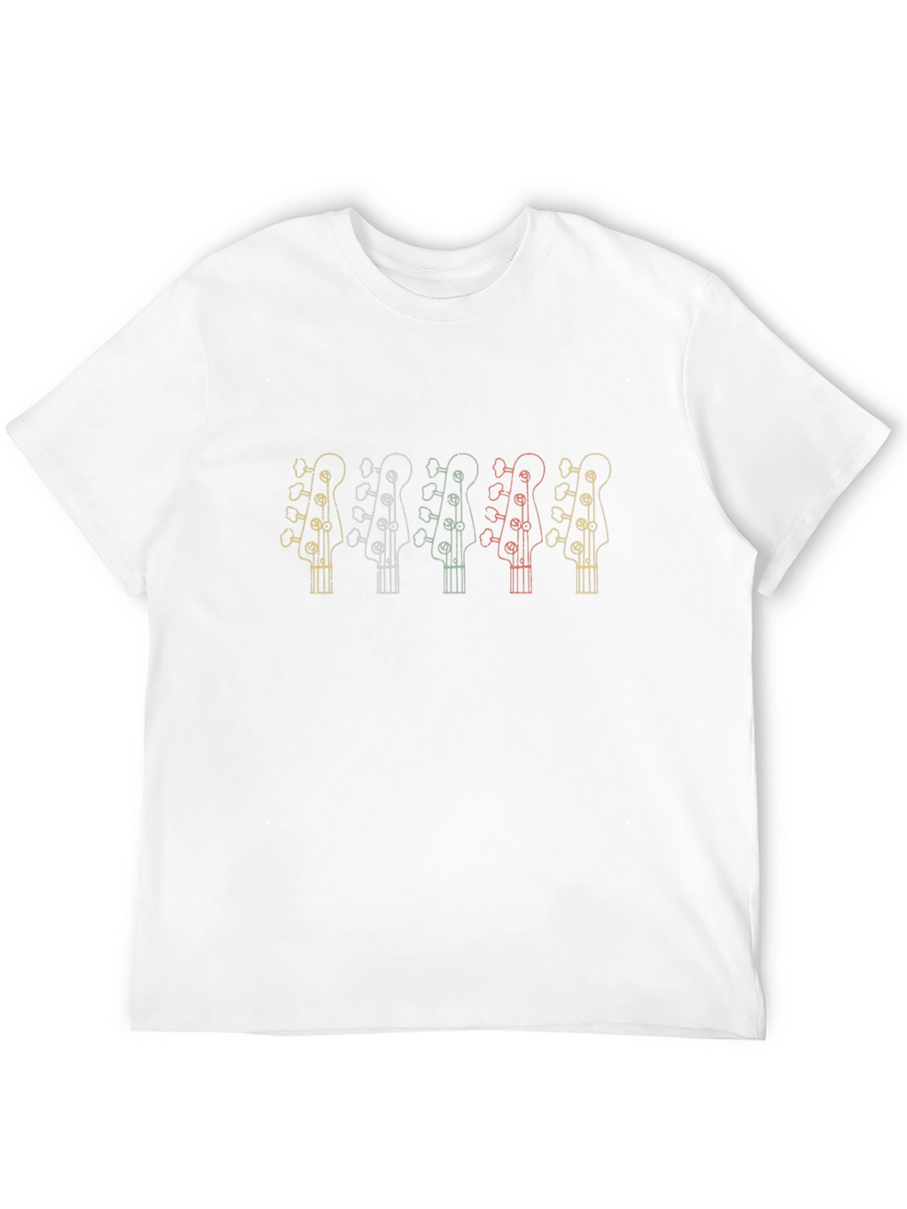 Retro Bass Guitar Headstock Graphic T-Shirt