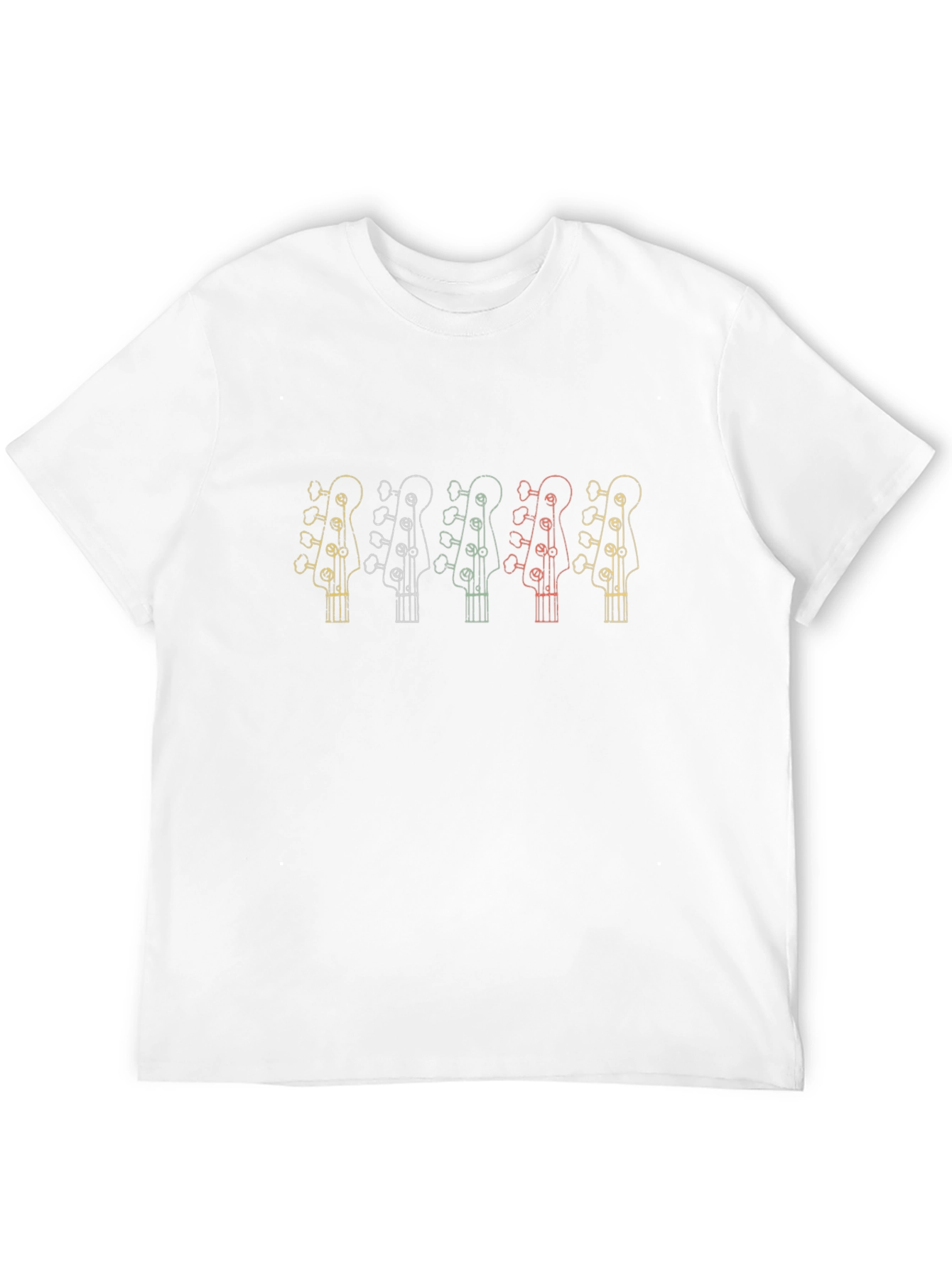 Retro Bass Guitar Headstock Graphic T-Shirt