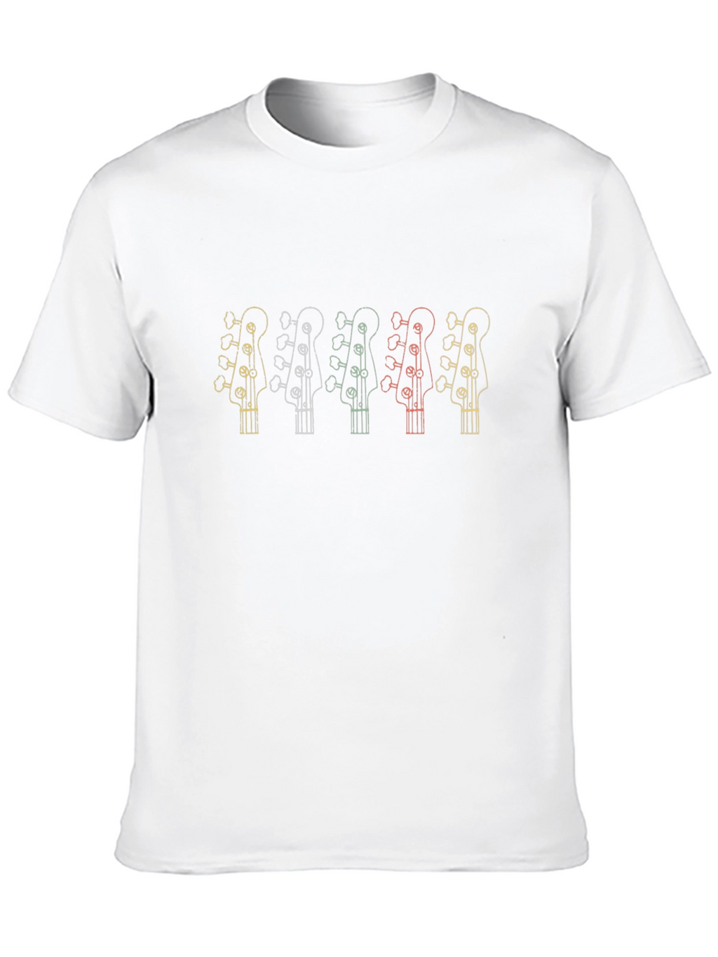 Retro Bass Guitar Headstock Graphic T-Shirt