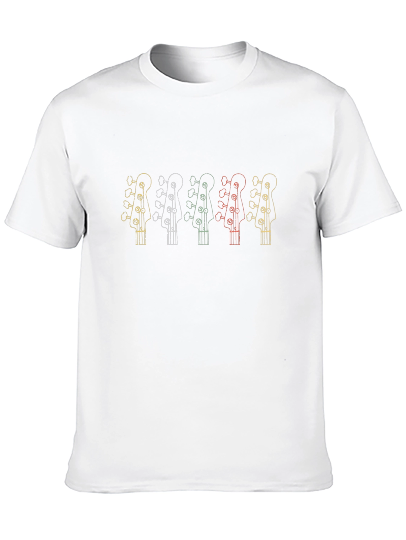 Retro Bass Guitar Headstock Graphic T-Shirt