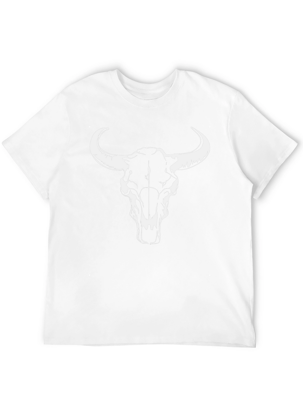 Black T-Shirt with Bull Skull Design