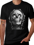 Grim Reaper Skull Graphic Black T-Shirt