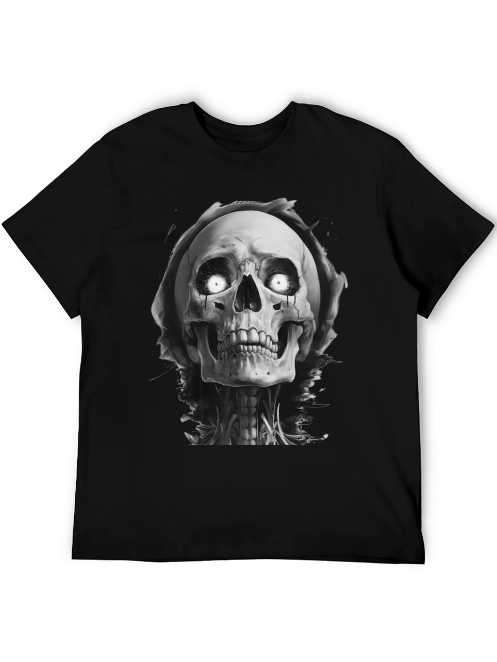 Grim Reaper Skull Graphic Black T-Shirt