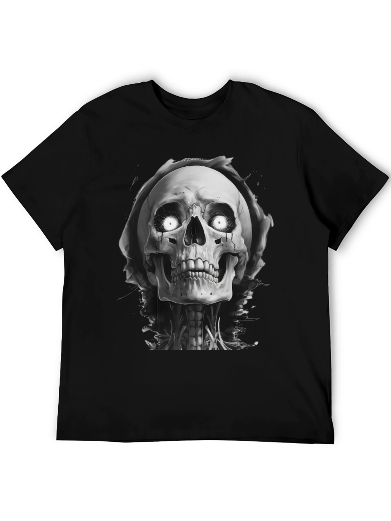 Grim Reaper Skull Graphic Black T-Shirt