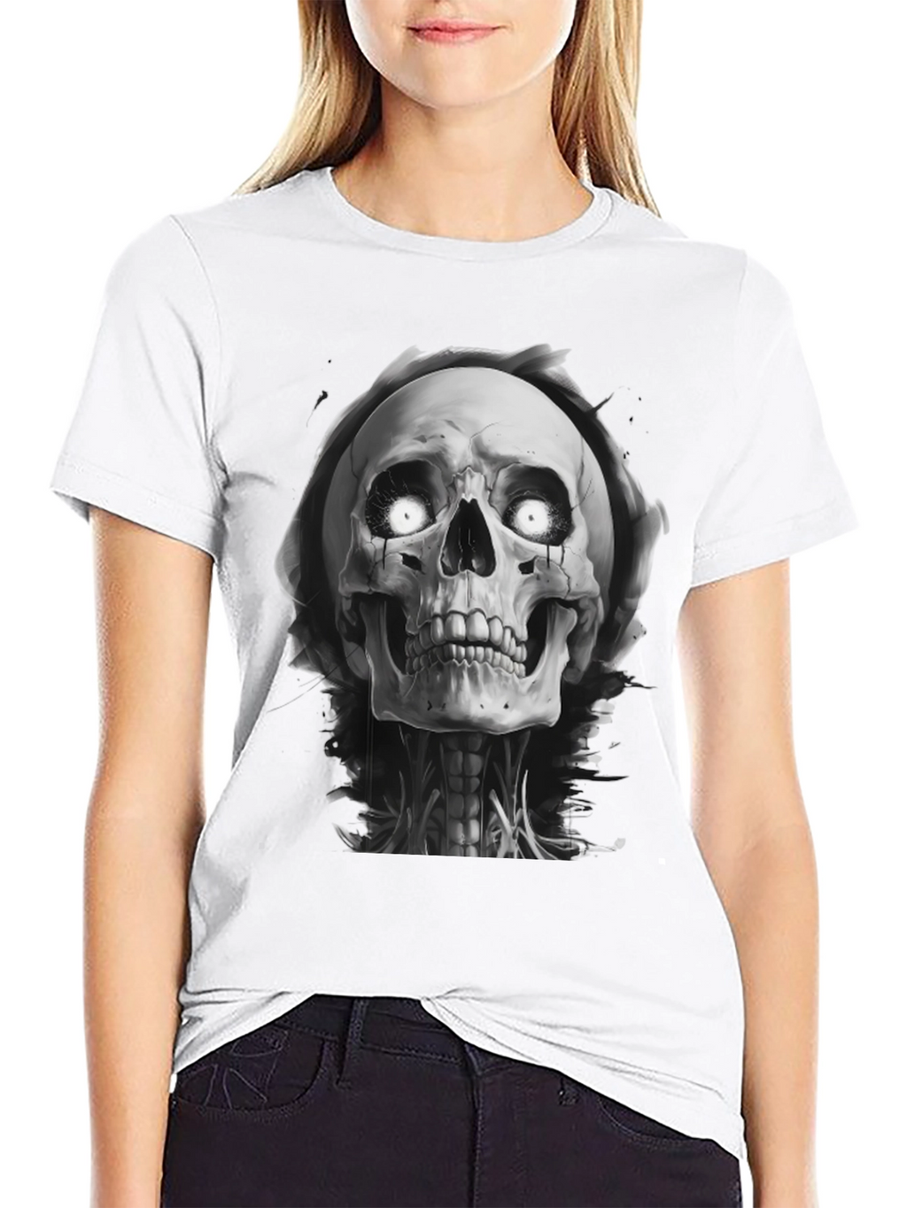 Grim Reaper Skull Graphic Black T-Shirt