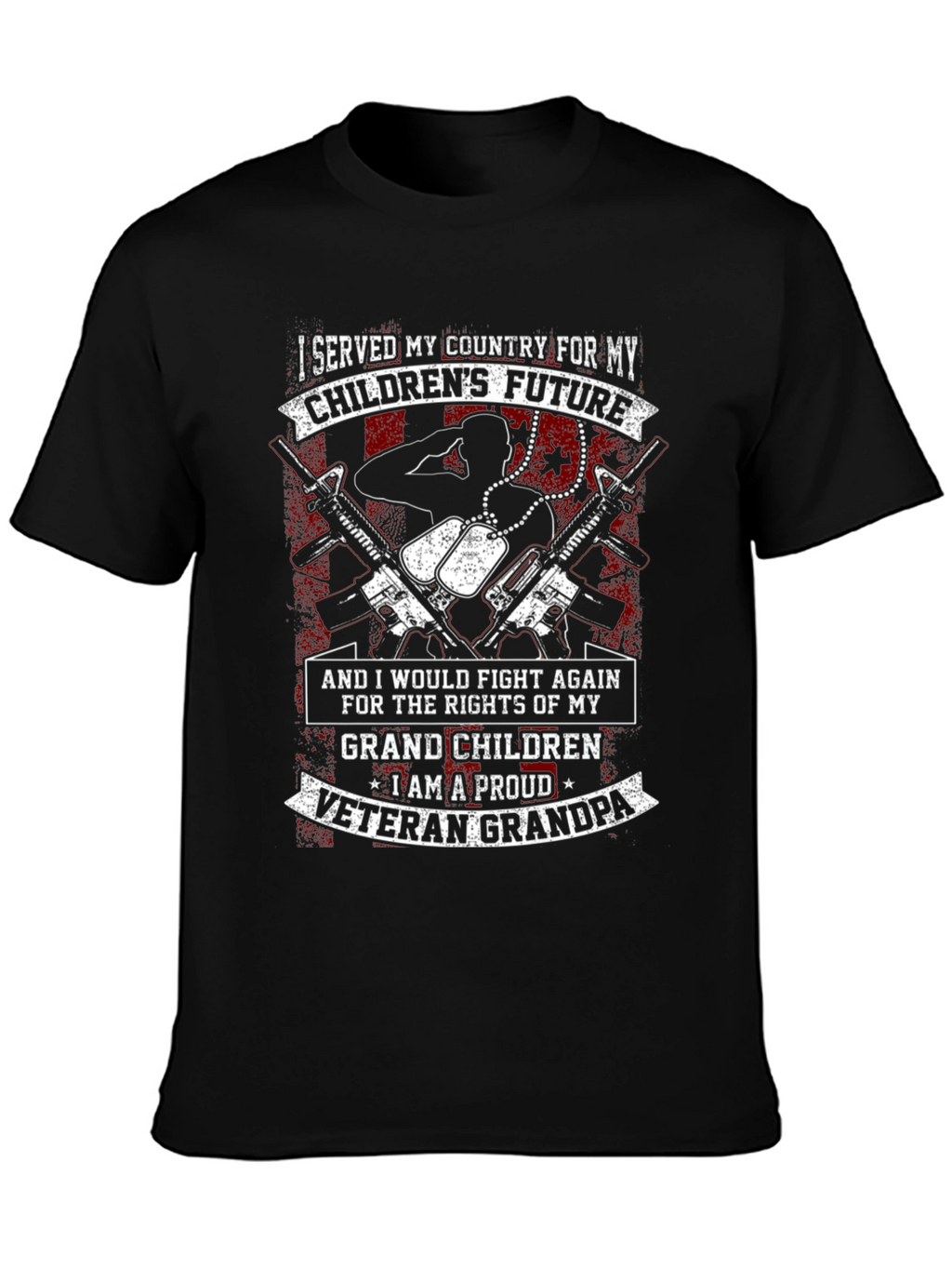 Proud Veteran Grandpa Graphic T-Shirt