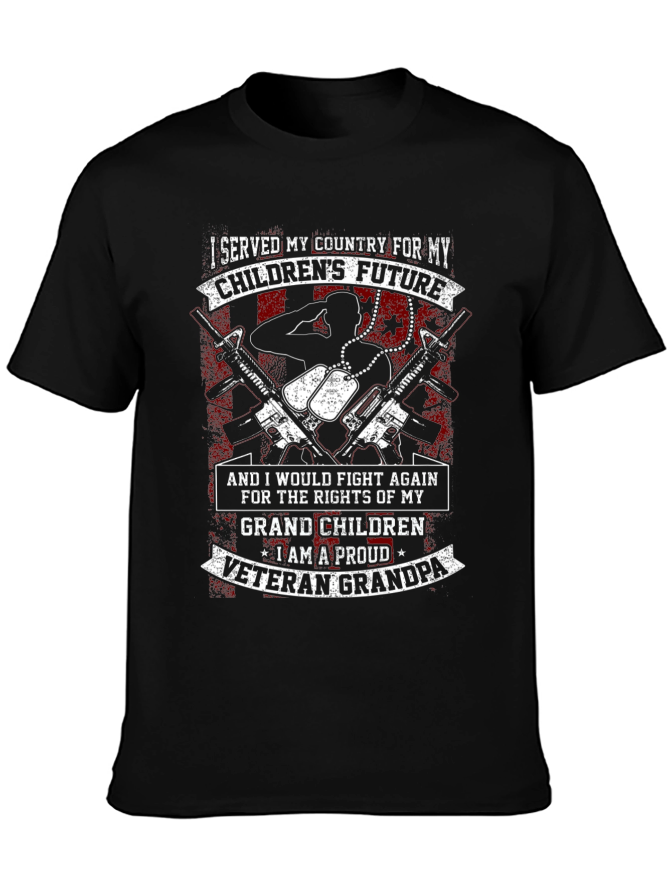 Proud Veteran Grandpa Graphic T-Shirt
