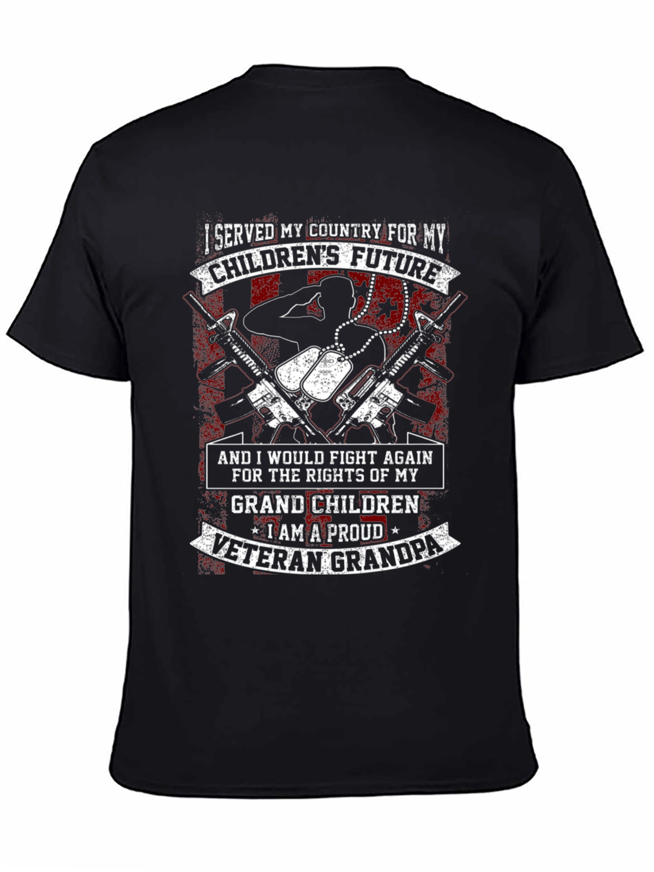 Proud Veteran Grandpa Graphic T-Shirt