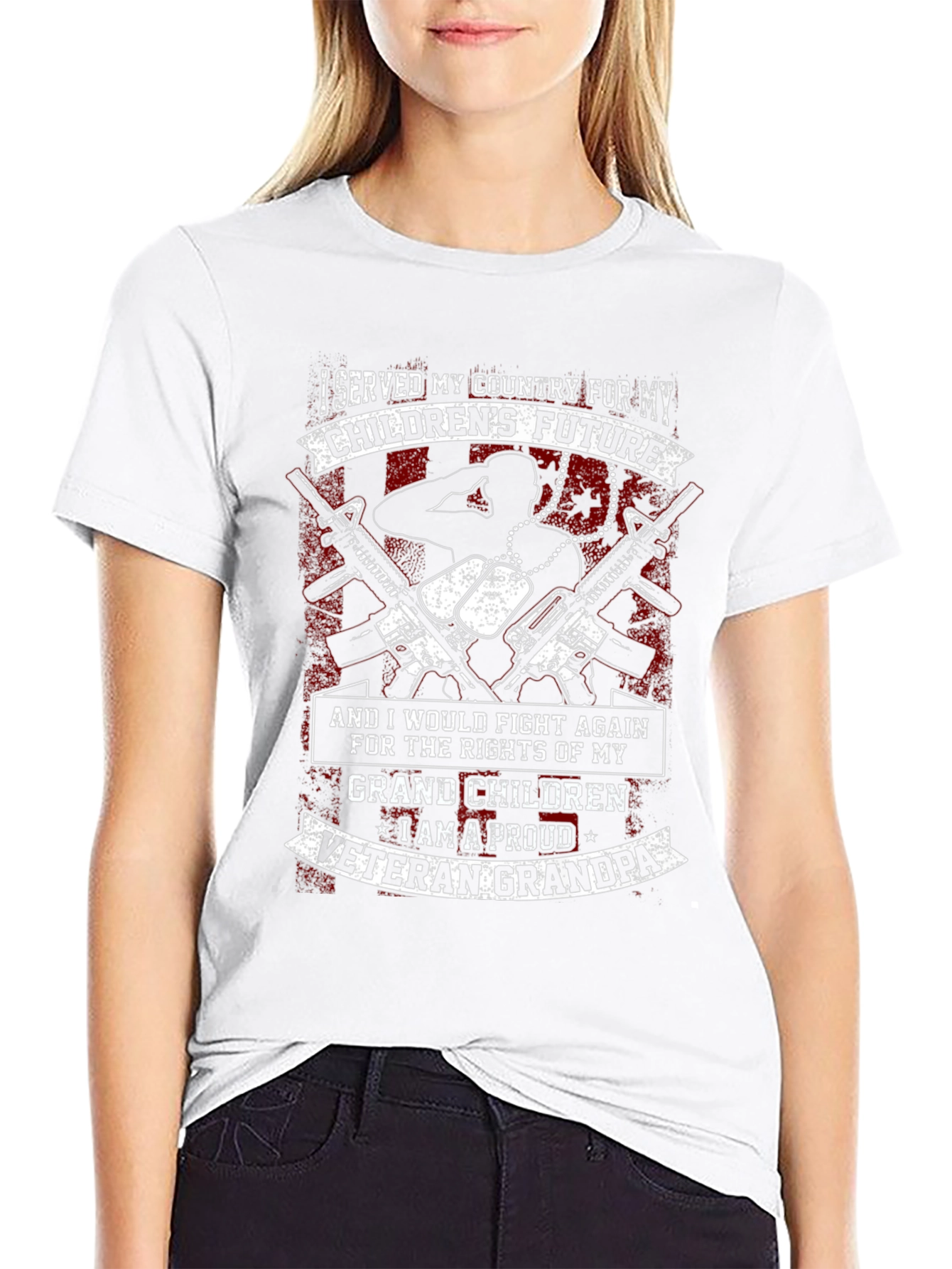 Proud Veteran Grandpa Graphic T-Shirt
