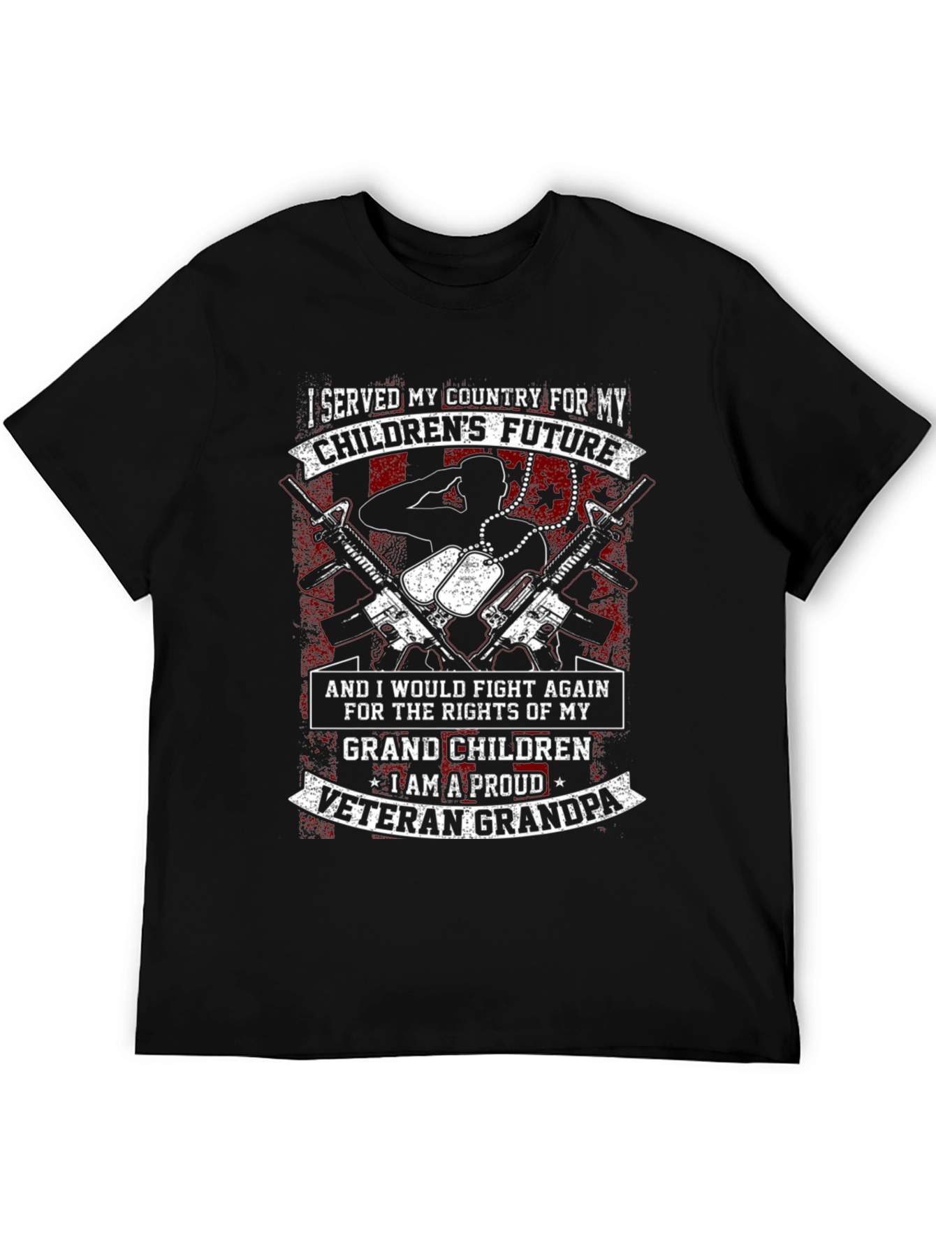 Proud Veteran Grandpa Graphic T-Shirt