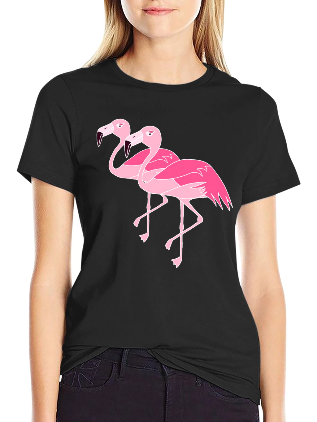 Flamingo Graphic Black T-Shirt