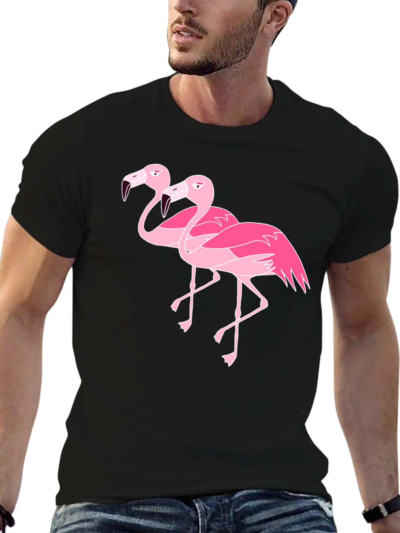 Flamingo Graphic Black T-Shirt
