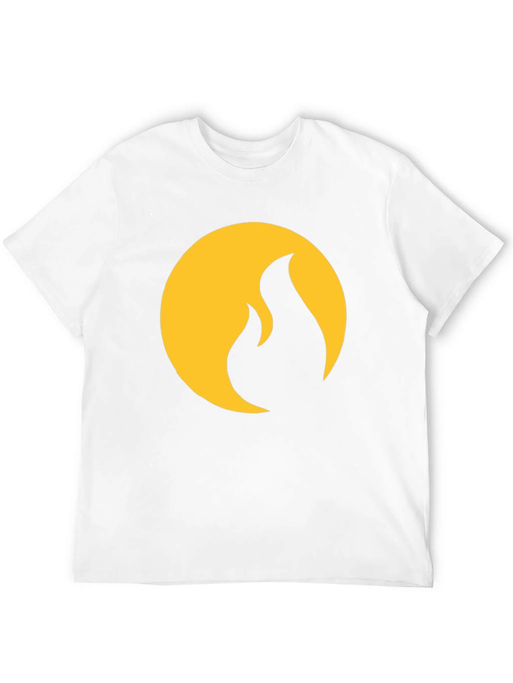 Black T-Shirt with Gold Flame Design