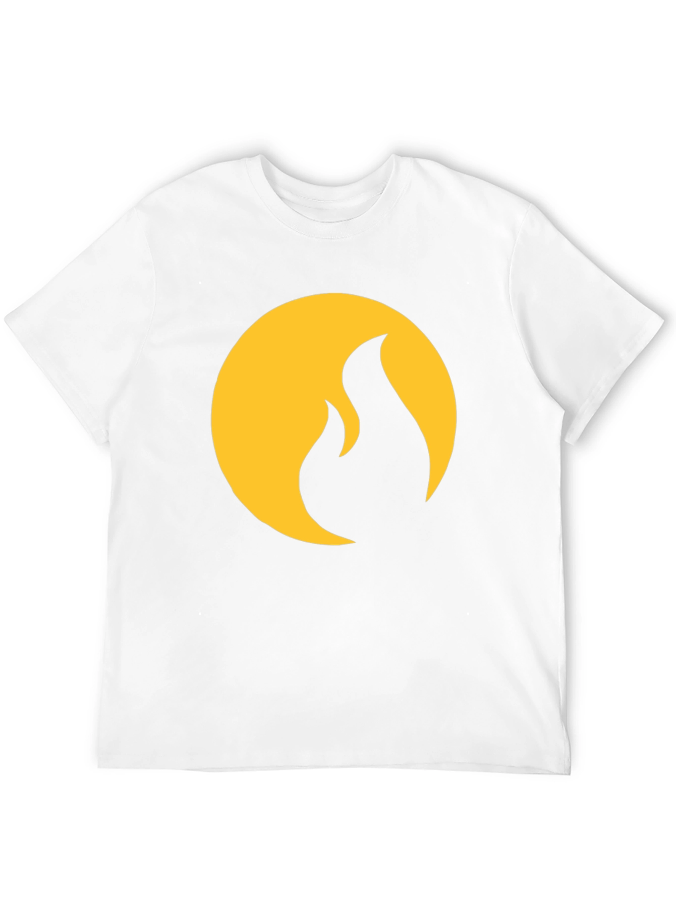 Black T-Shirt with Gold Flame Design