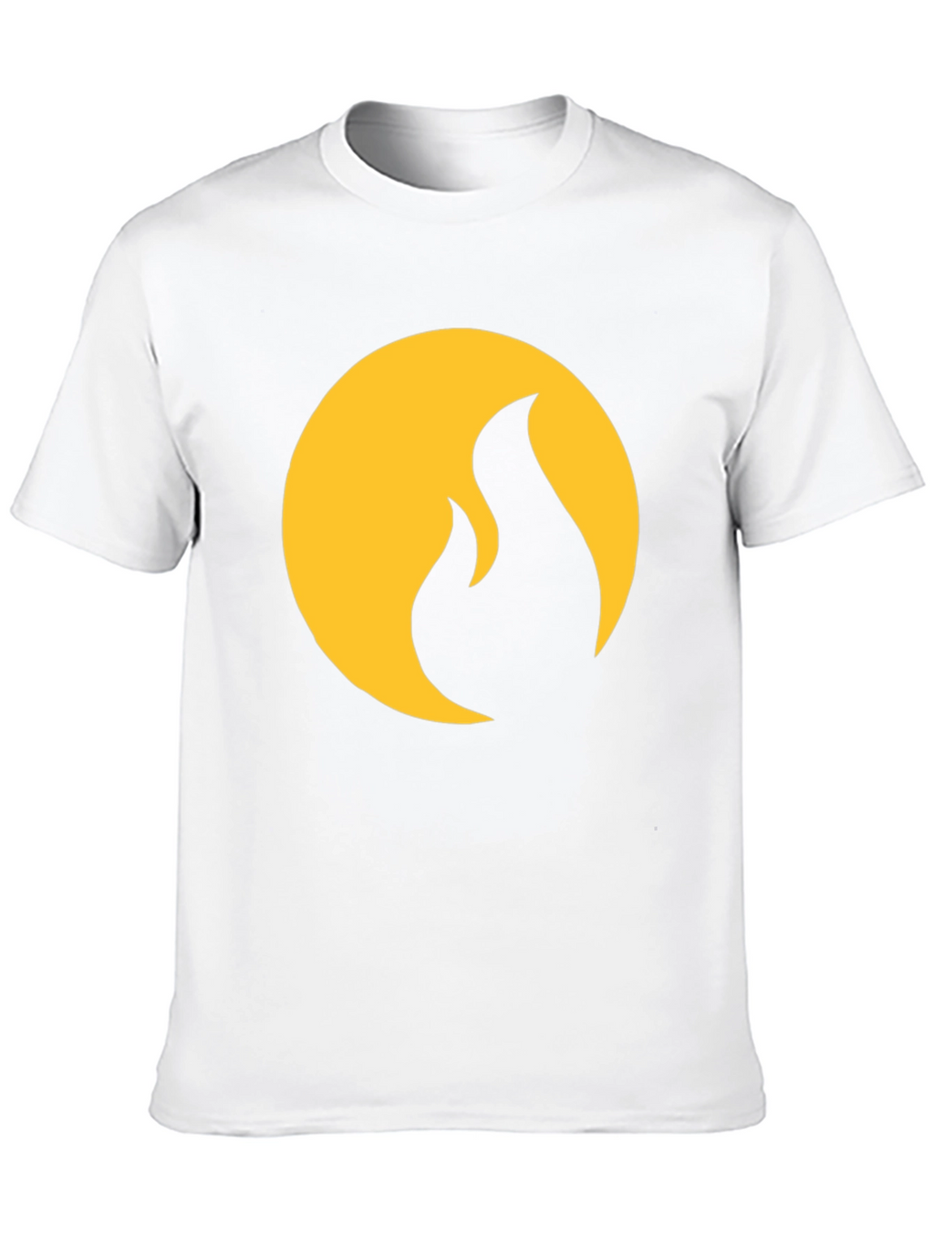 Black T-Shirt with Gold Flame Design