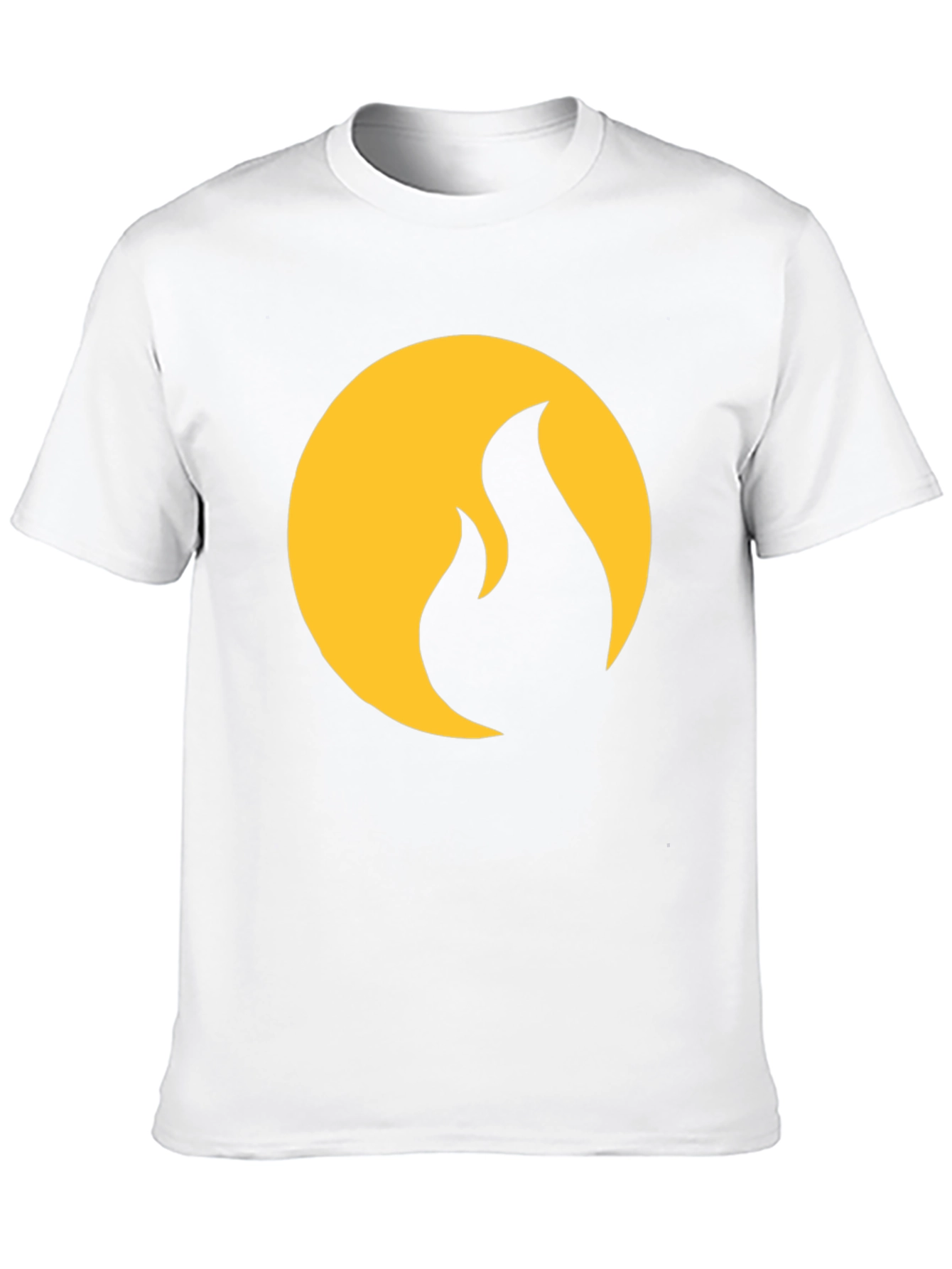 Black T-Shirt with Gold Flame Design
