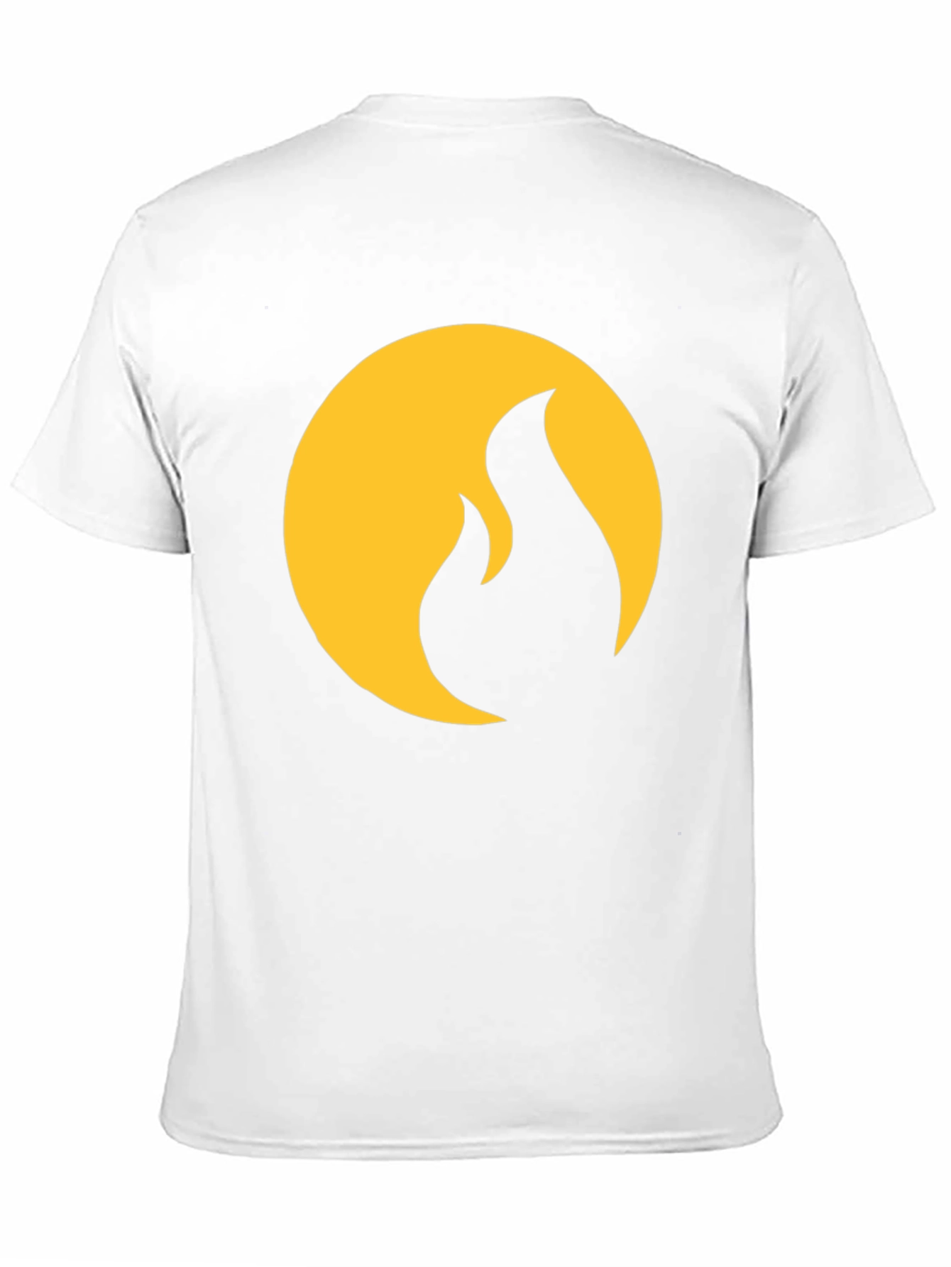 Black T-Shirt with Gold Flame Design
