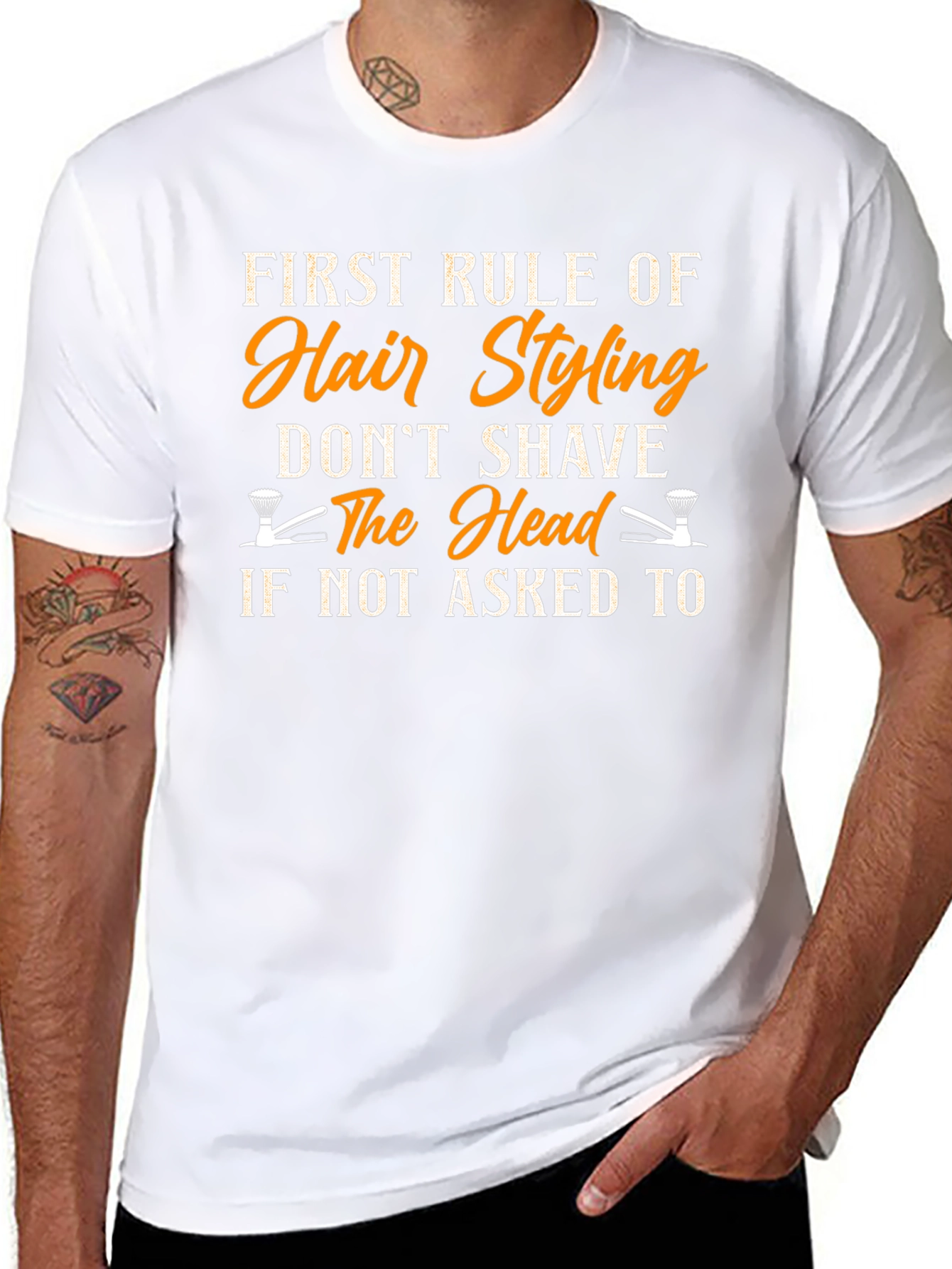Hair Stylist Rule T-Shirt - Dont Shave The Head Funny Tee