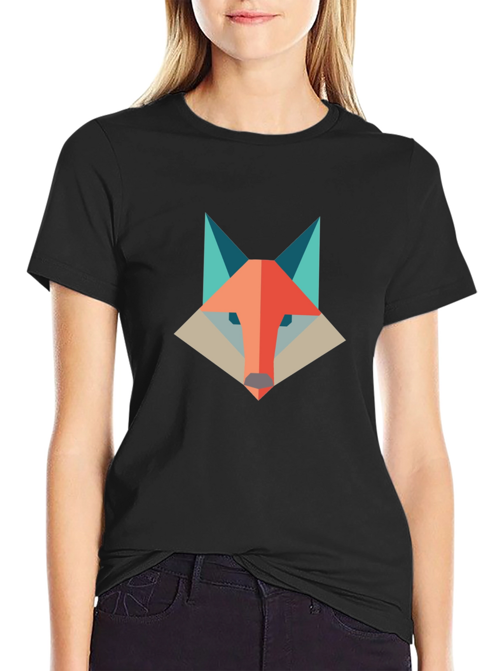 Geometric Fox Graphic Tee - Modern & Stylish
