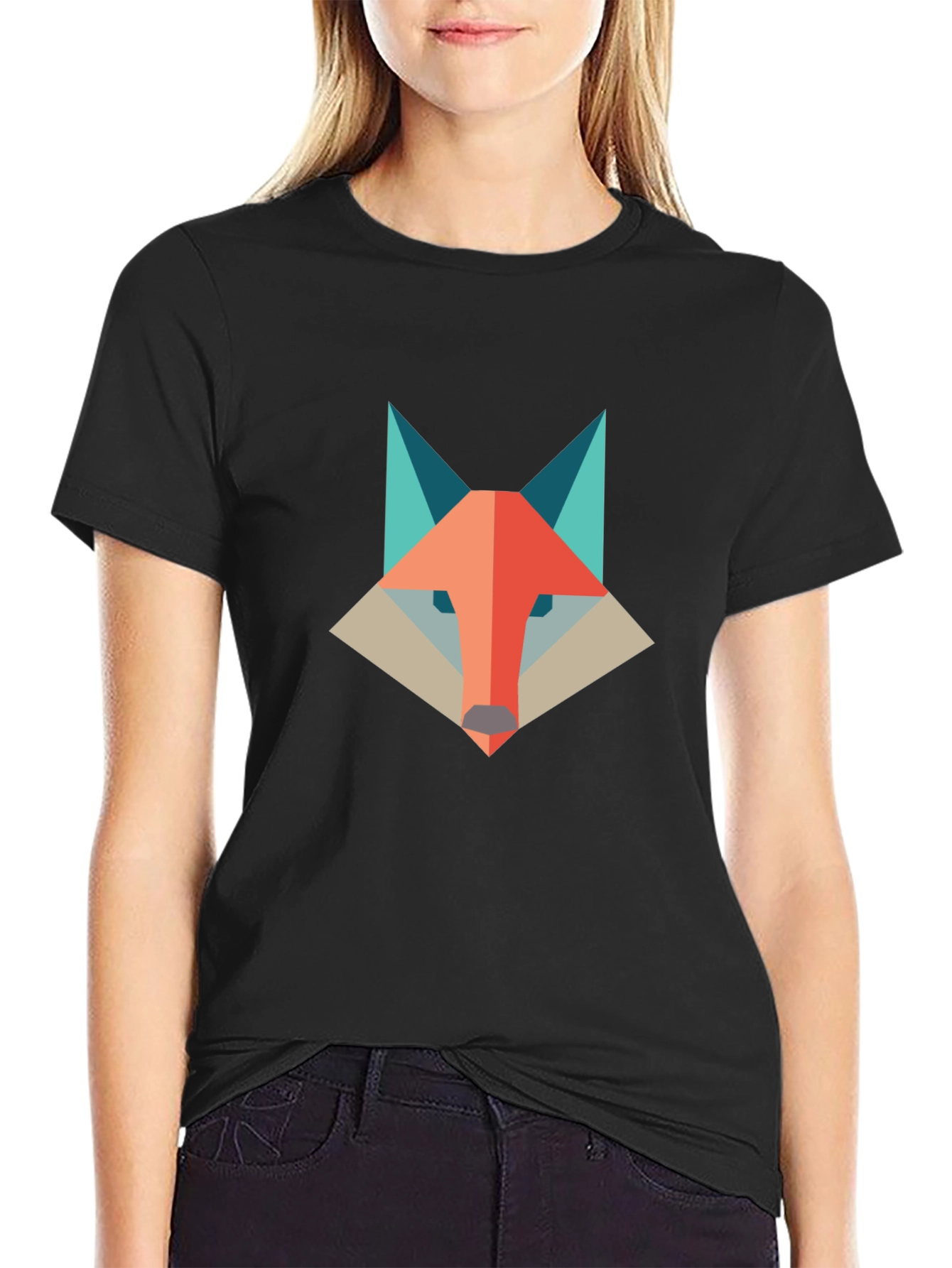 Geometric Fox Graphic Tee - Modern & Stylish