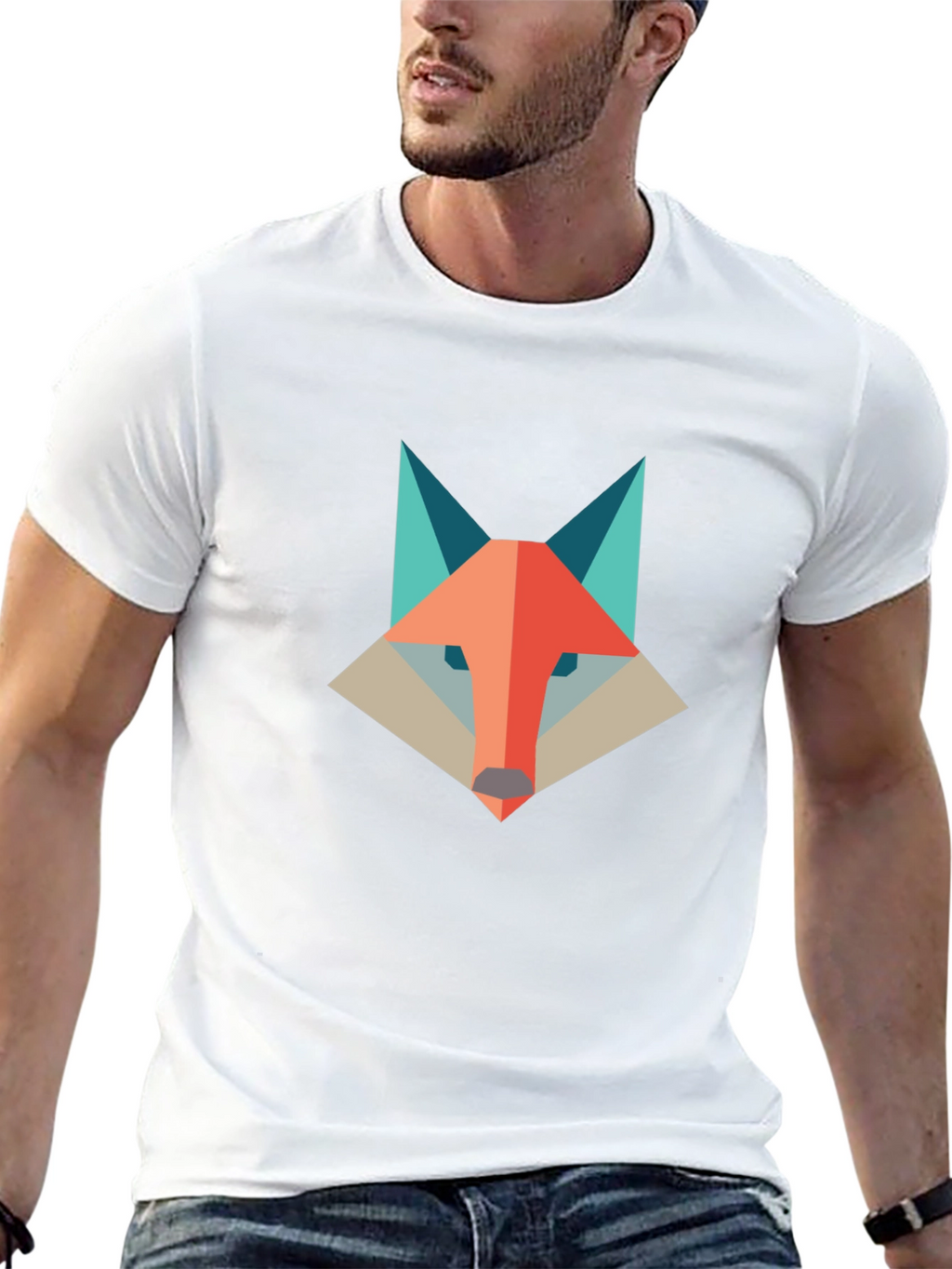 Geometric Fox Graphic Tee - Modern & Stylish