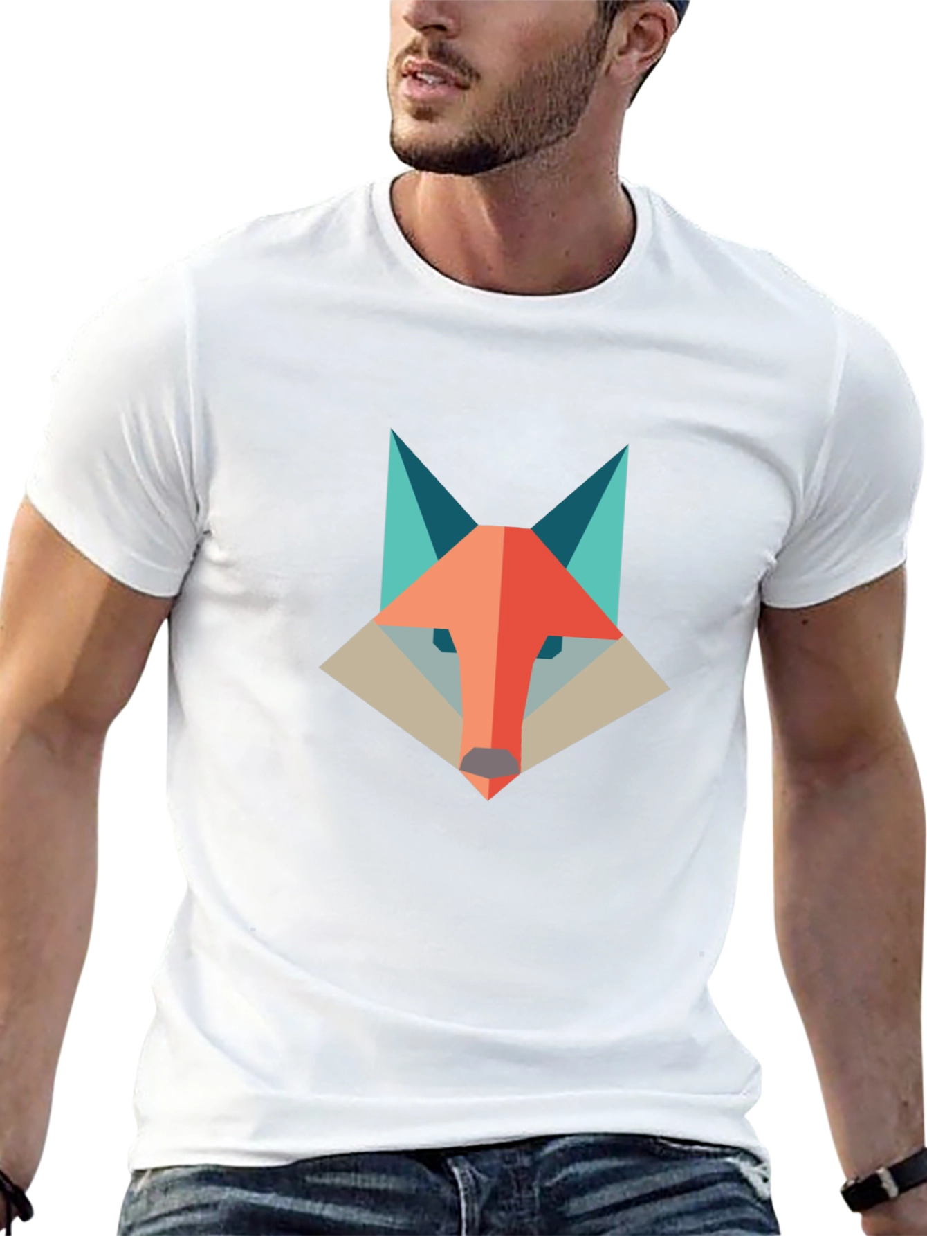 Geometric Fox Graphic Tee - Modern & Stylish