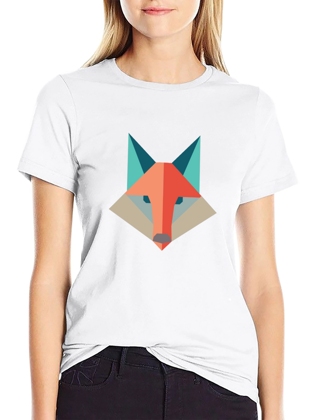 Geometric Fox Graphic Tee - Modern & Stylish