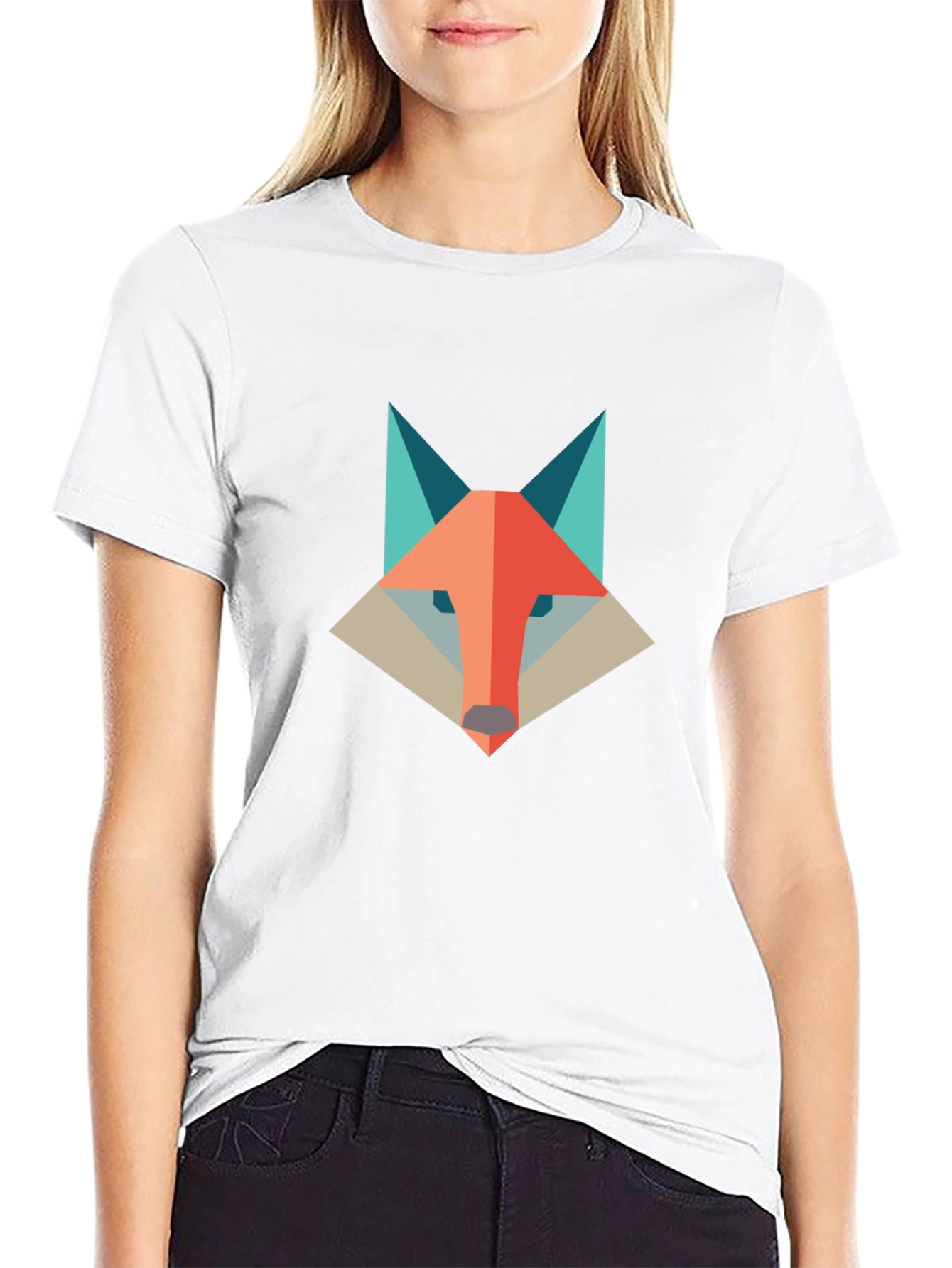 Geometric Fox Graphic Tee - Modern & Stylish