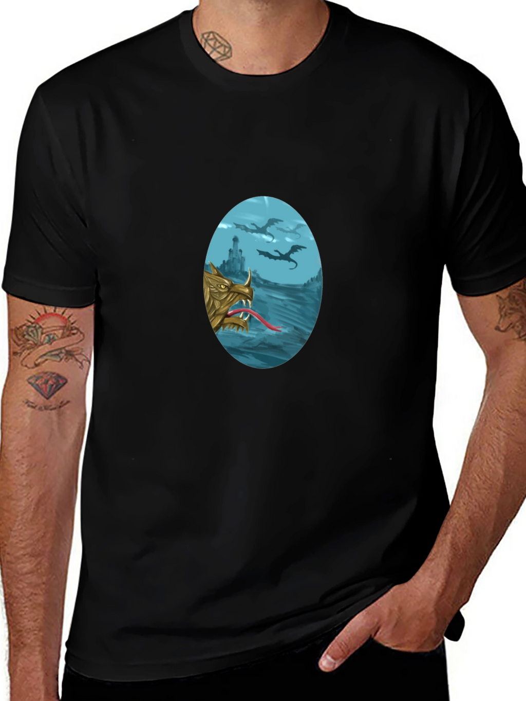 Dragon Graphic T-Shirt - Fantasy Style
