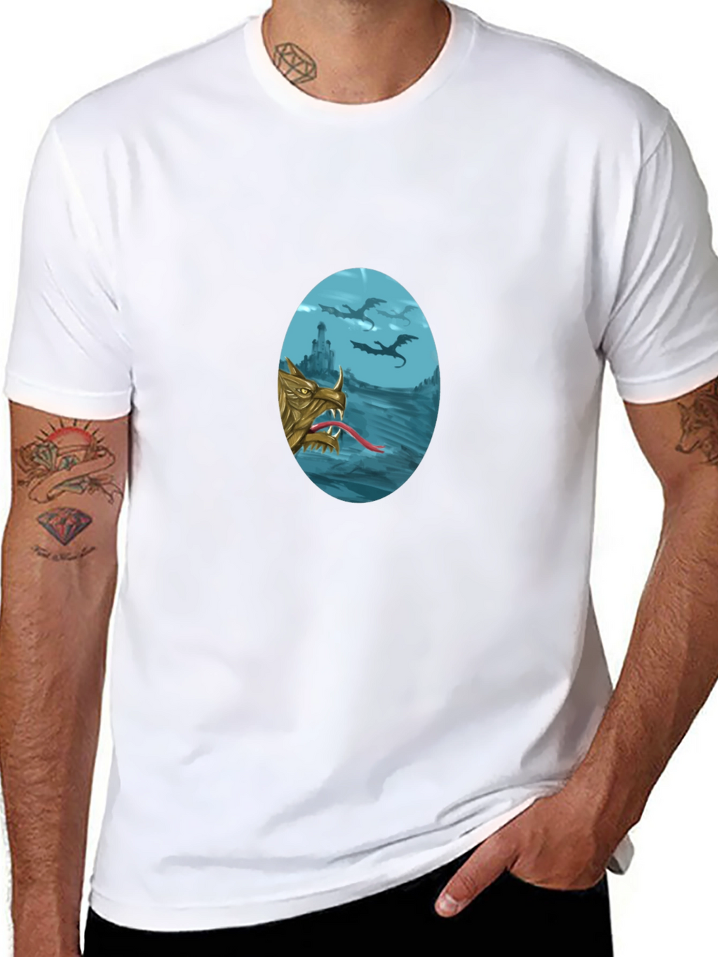 Dragon Graphic T-Shirt - Fantasy Style