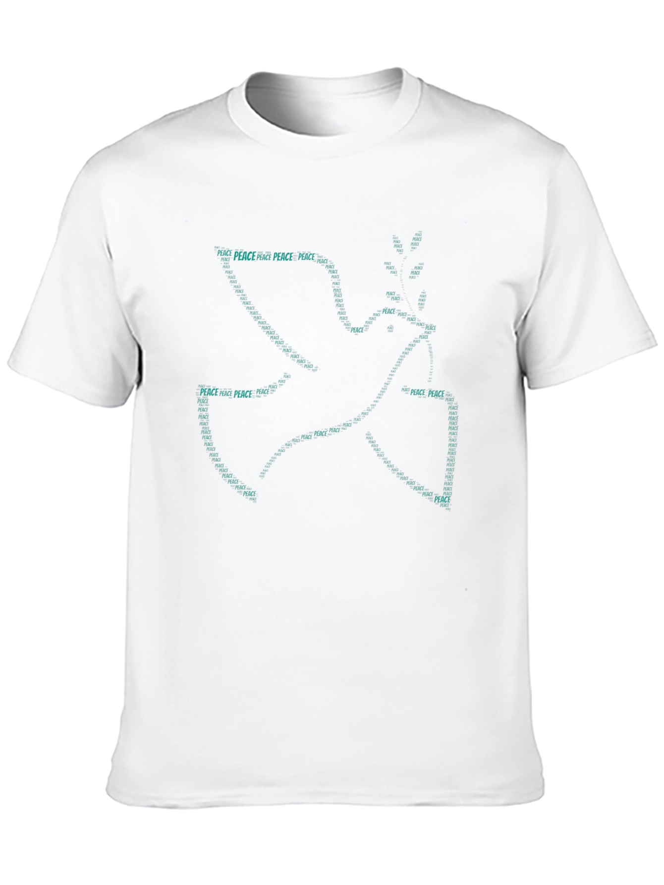 Peace Dove Graphic Print Mens Black T-Shirt