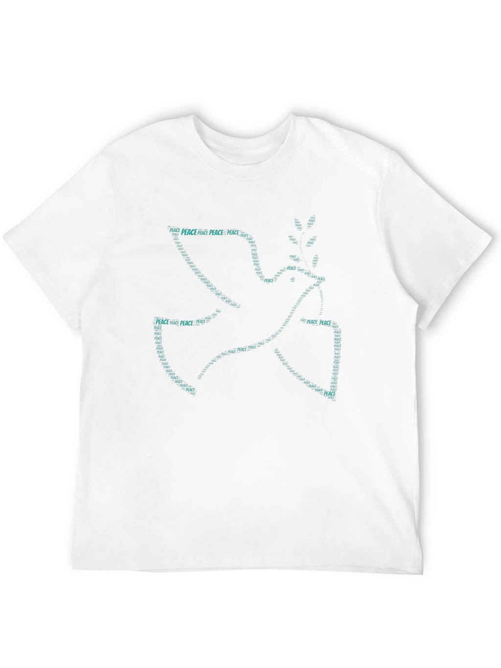 Peace Dove Graphic Print Mens Black T-Shirt