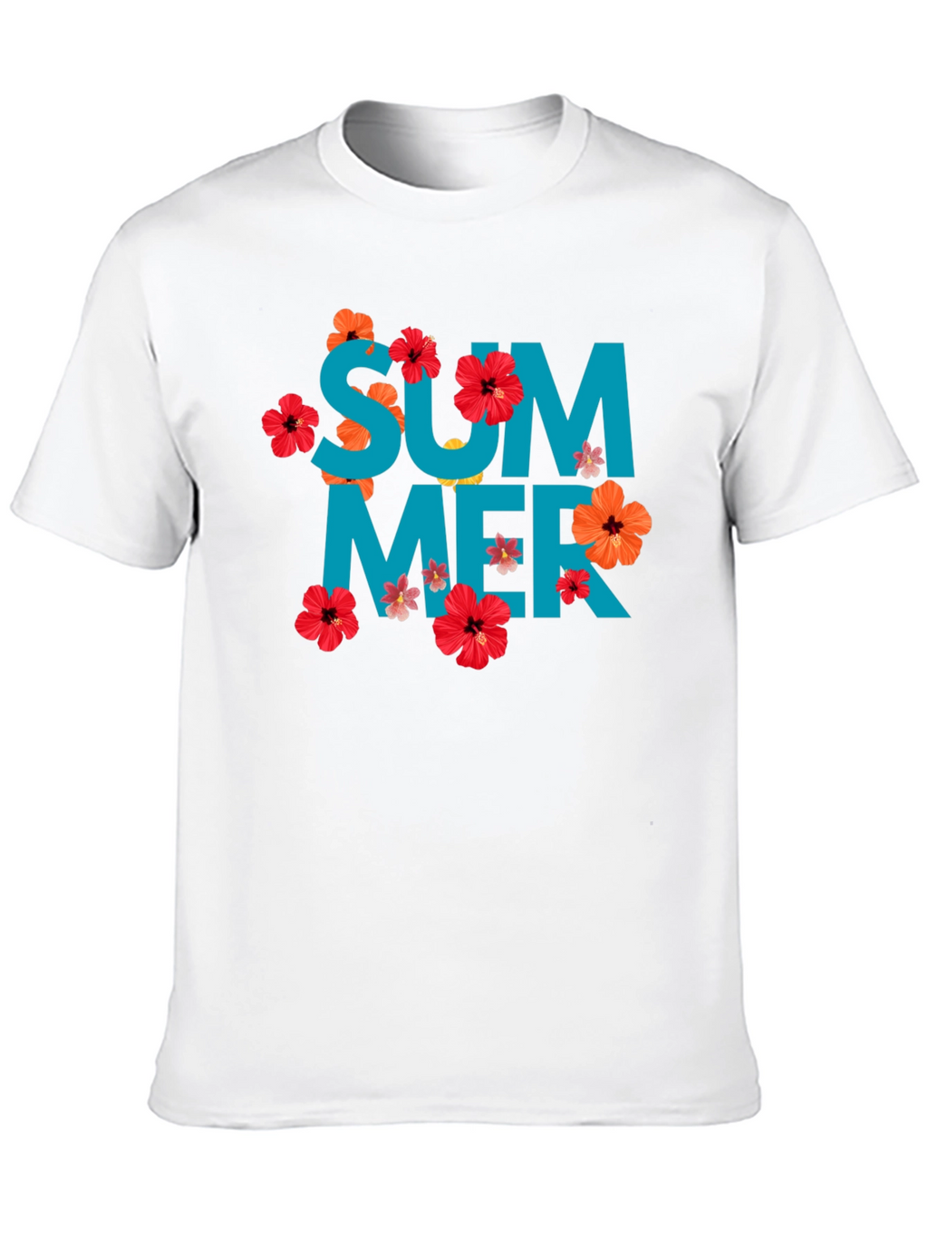 Summer Floral Graphic T-Shirt - Mens Black Tee