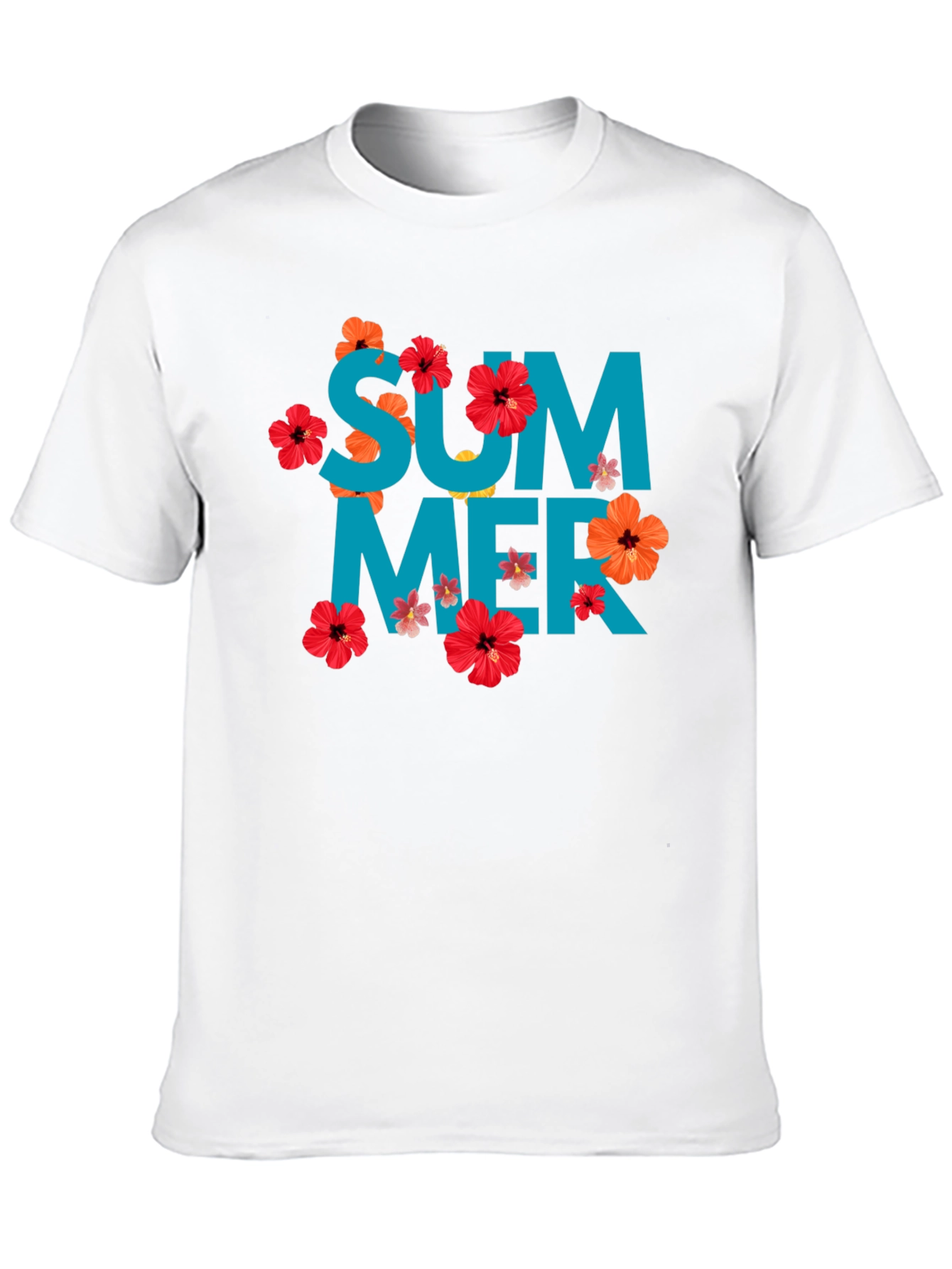 Summer Floral Graphic T-Shirt - Mens Black Tee