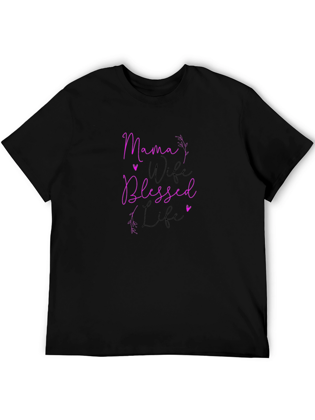 Mama Wife Blessed Life Graphic Tee - Black