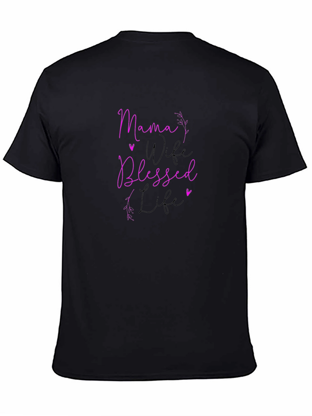 Mama Wife Blessed Life Graphic Tee - Black