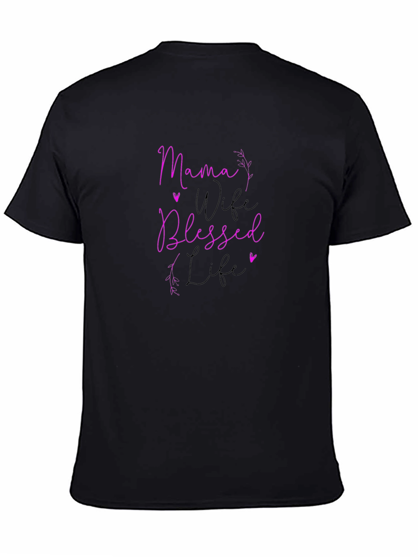 Mama Wife Blessed Life Graphic Tee - Black
