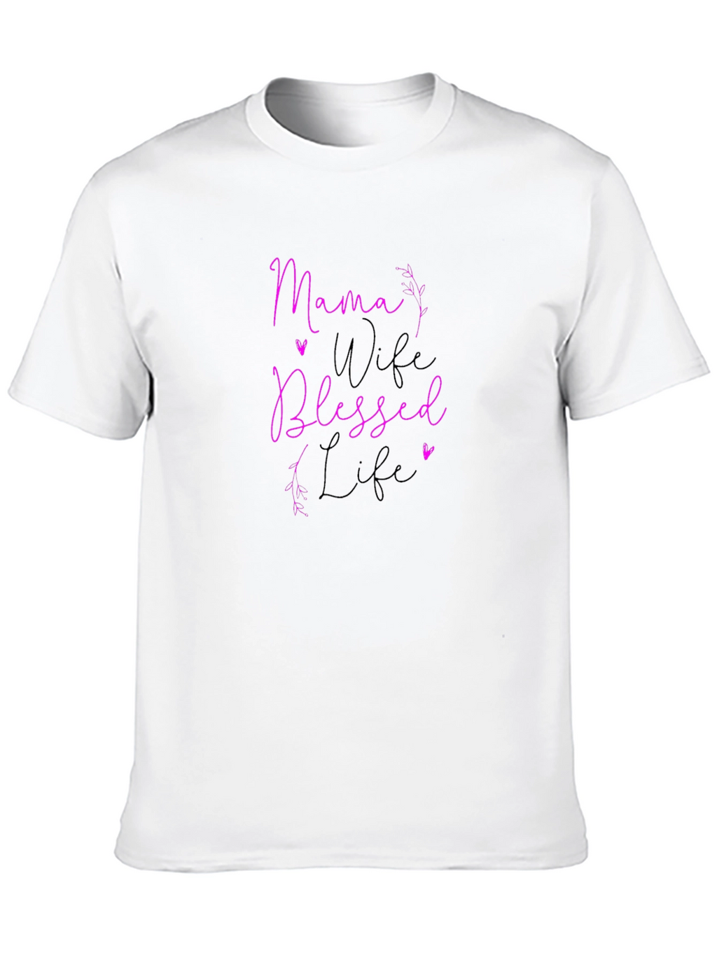 Mama Wife Blessed Life Graphic Tee - Black