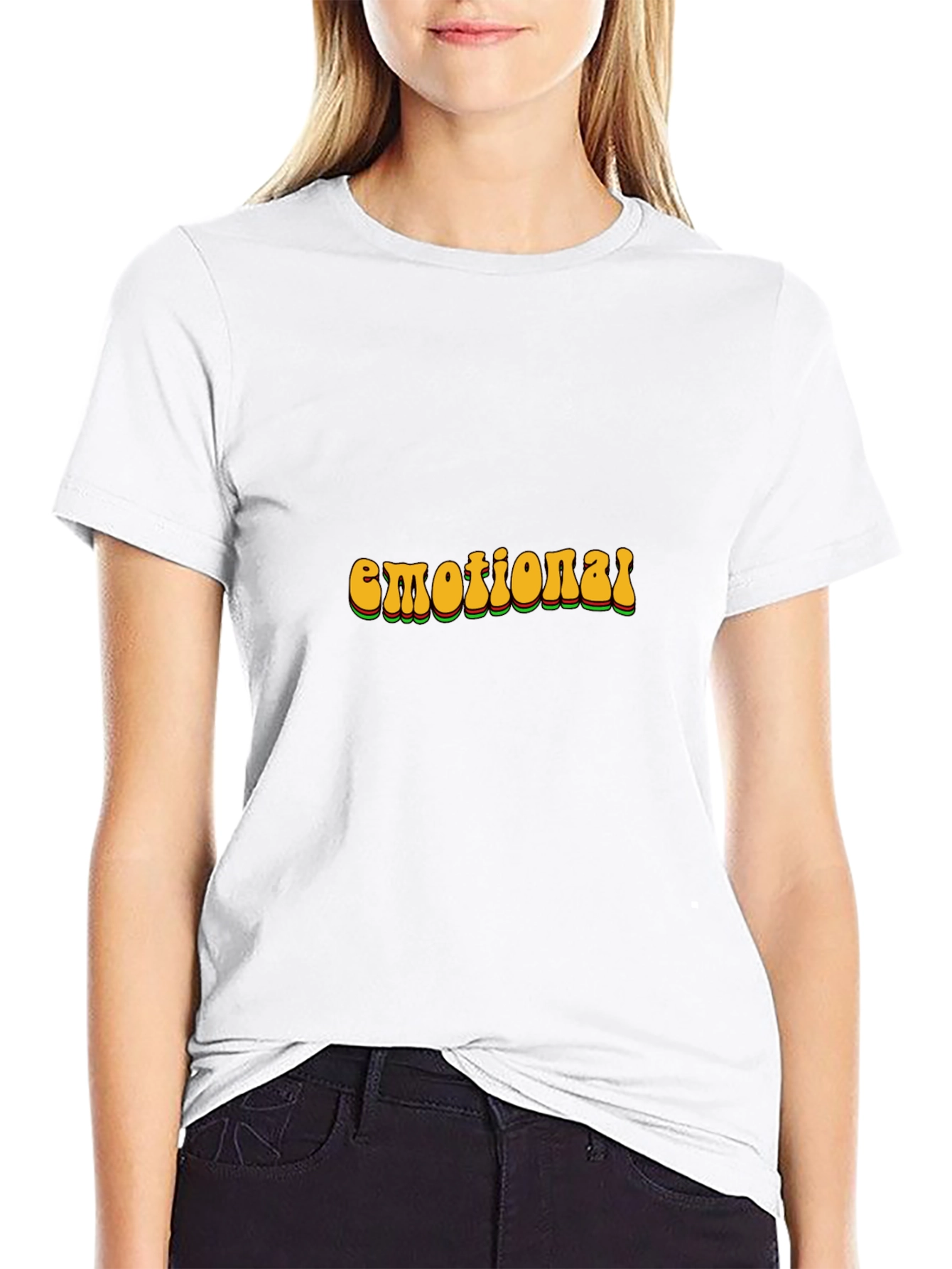 Retro Emotional Graphic T-Shirt - Black