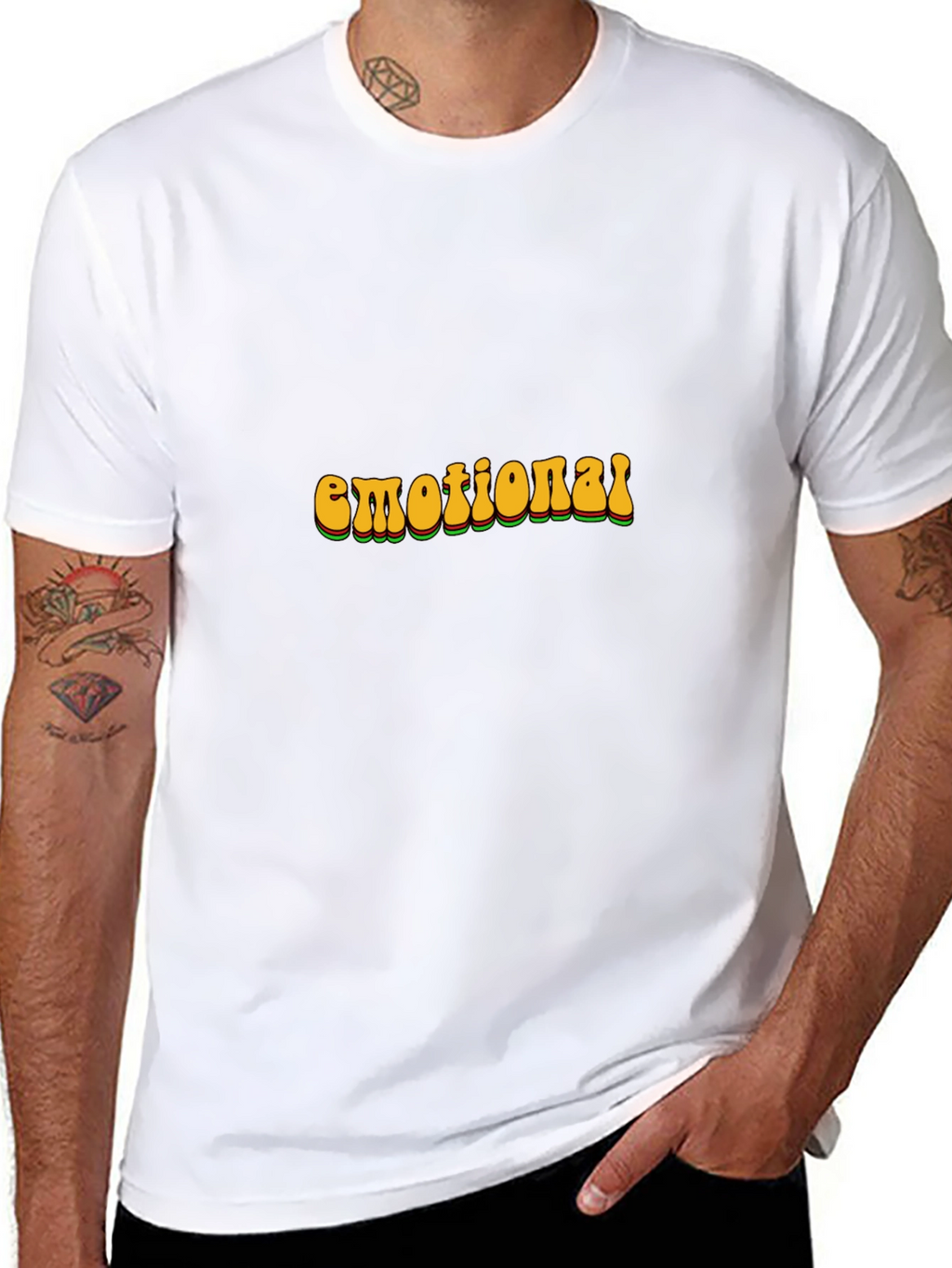Retro Emotional Graphic T-Shirt - Black