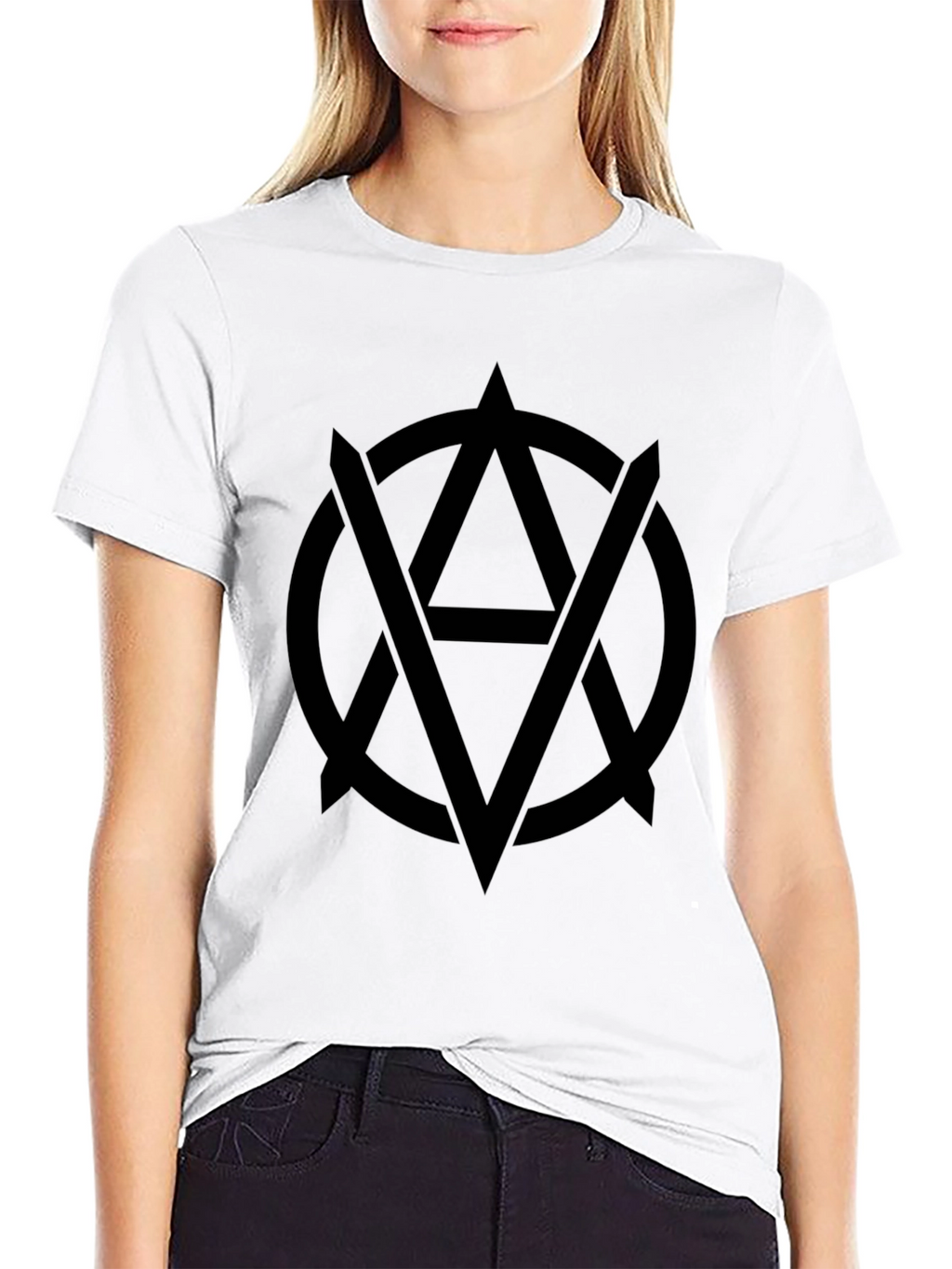 Black Tee with Occult Anarchy Symbol