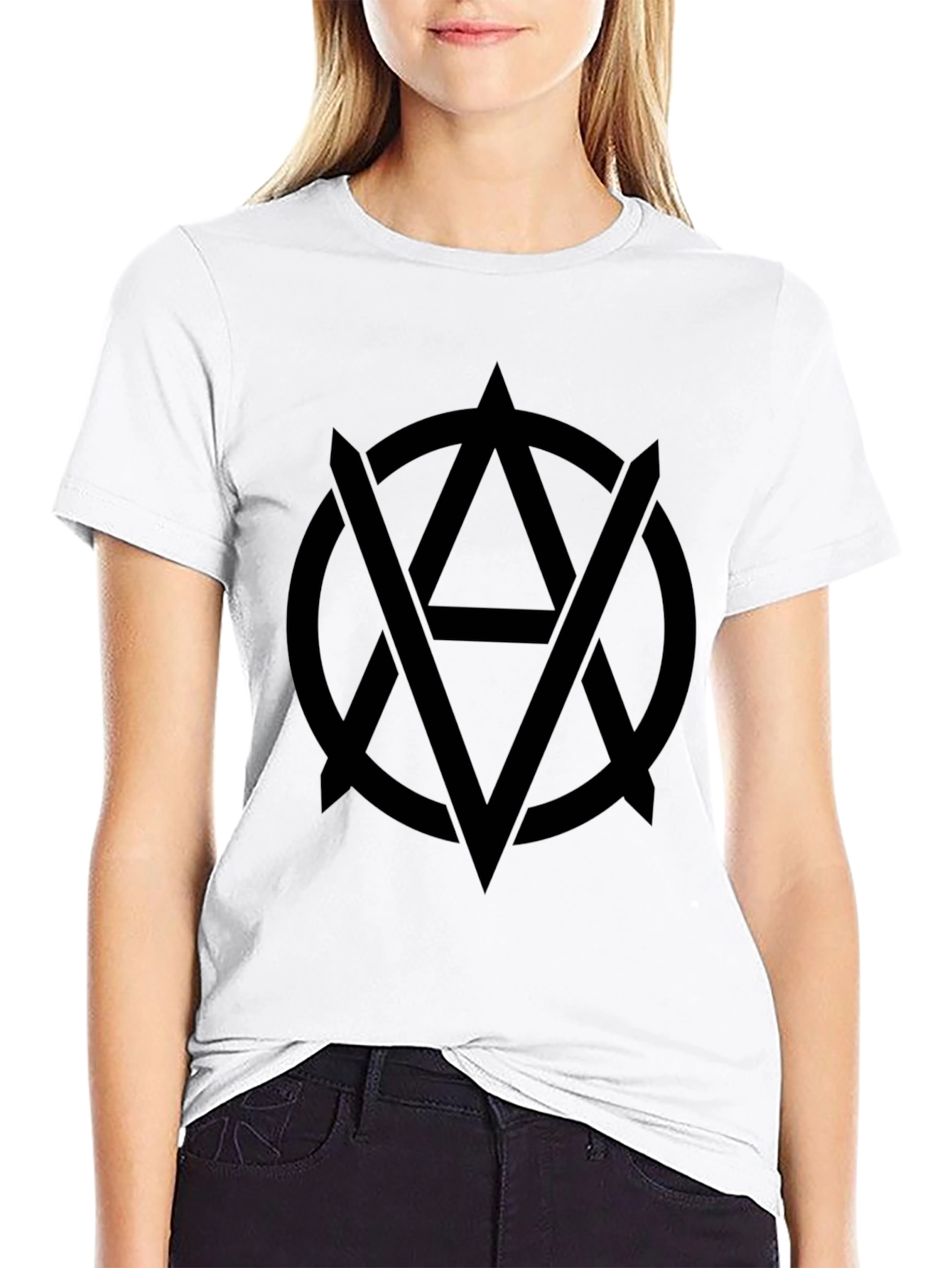 Black Tee with Occult Anarchy Symbol