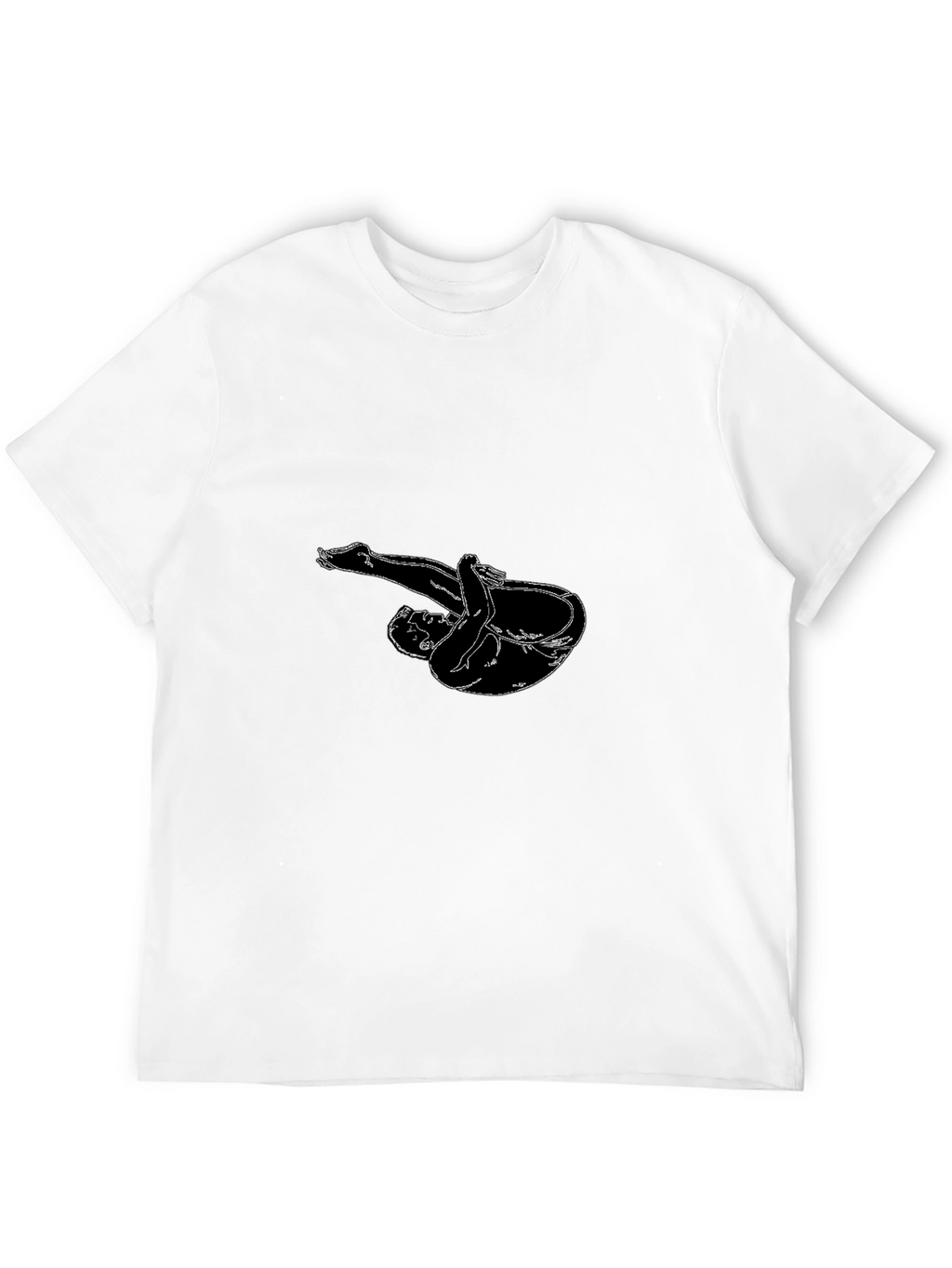 Black T-Shirt with Diver Silhouette Graphic